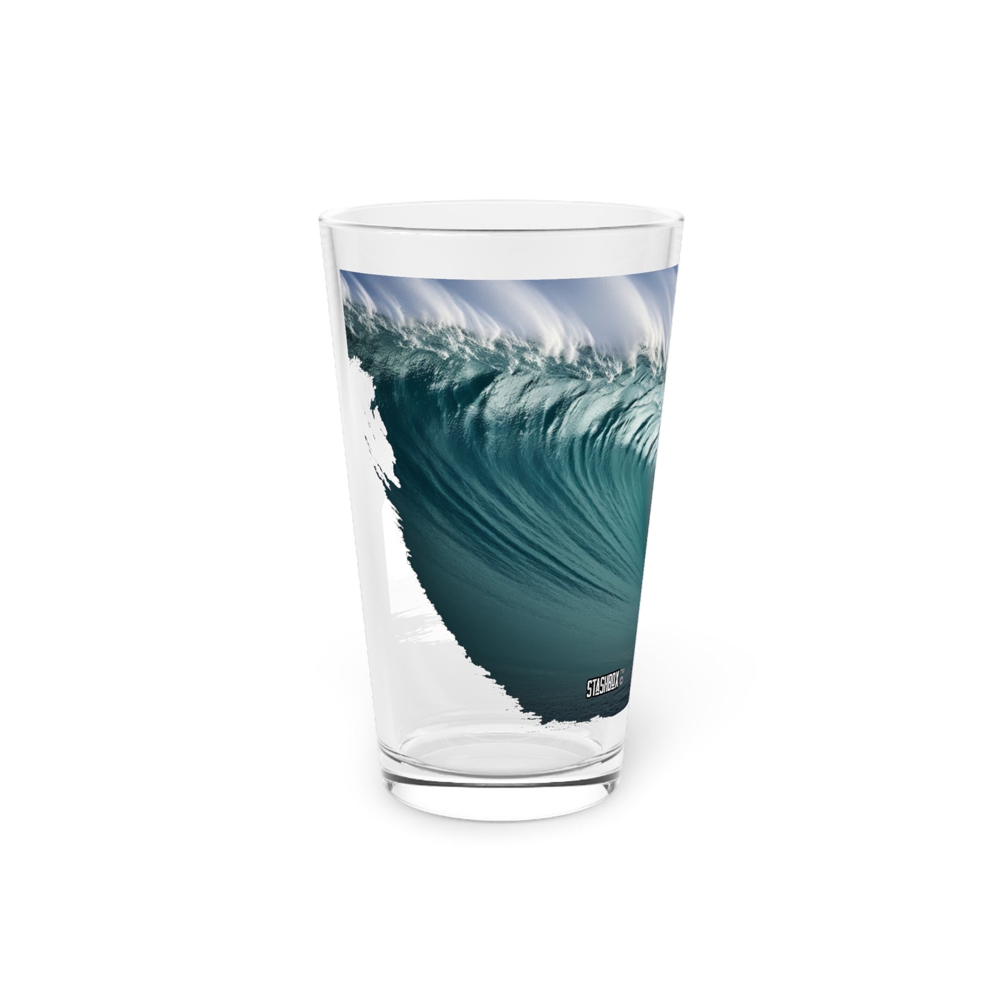 Pint Glass 16oz Surfer Monster 61 Foot Giant Barreling Wave 061