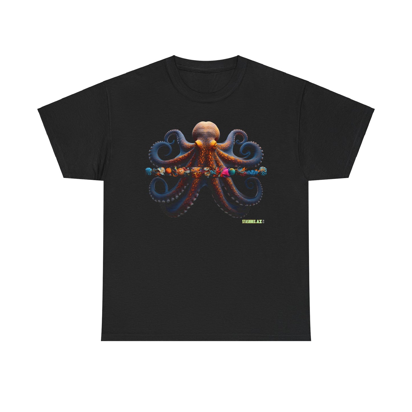 Unisex Heavy Cotton Tee Animal Octopus 001