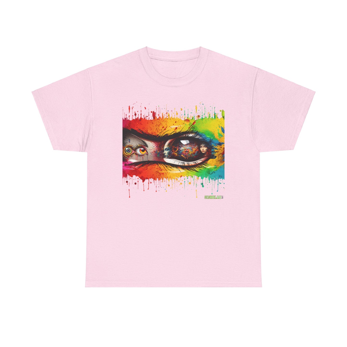 Unisex Heavy Cotton TShirt Psychedelic Eyes Design 008