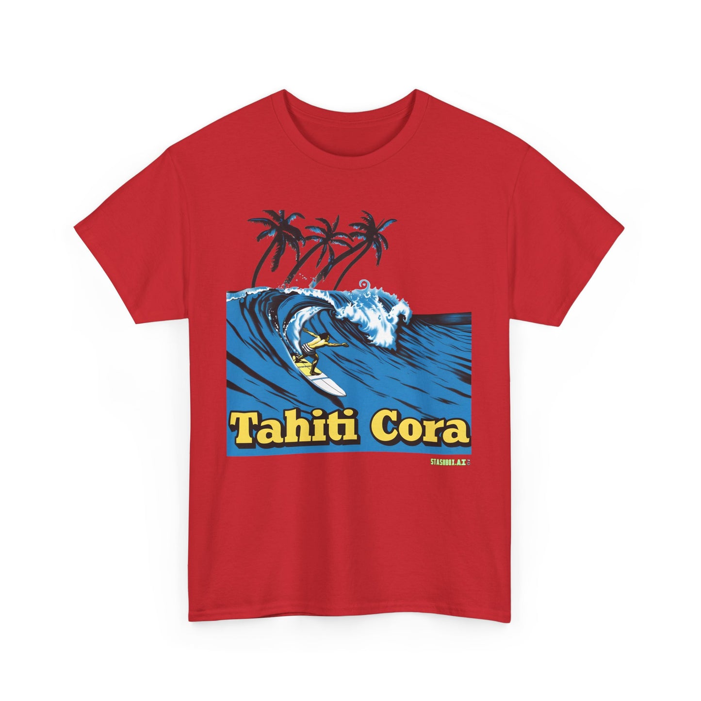 Unisex Heavy Cotton T-Shirt  Tahiti Cora Surfing Logo 002