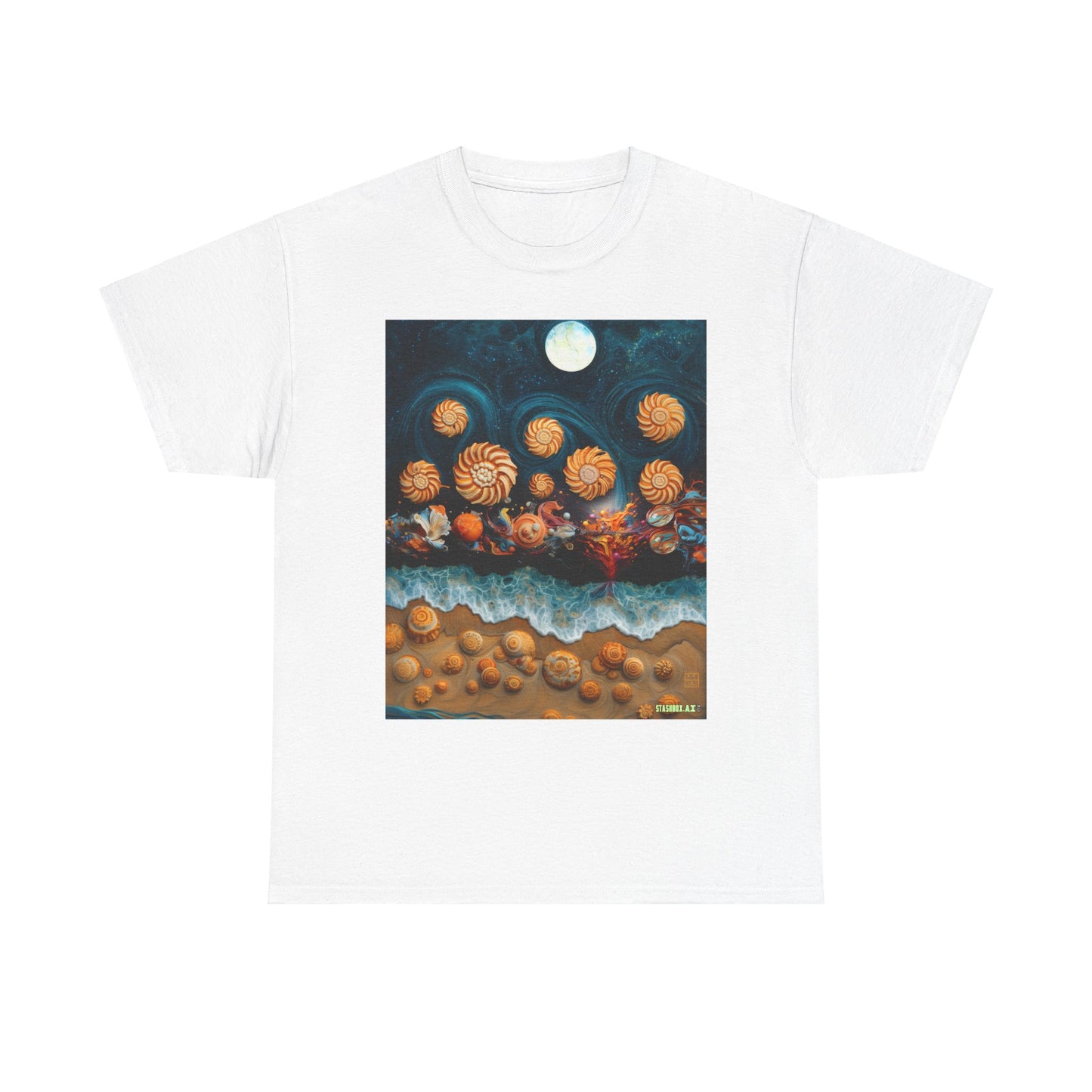 Unisex Heavy Cotton Tee Tropical Magic Beach 002