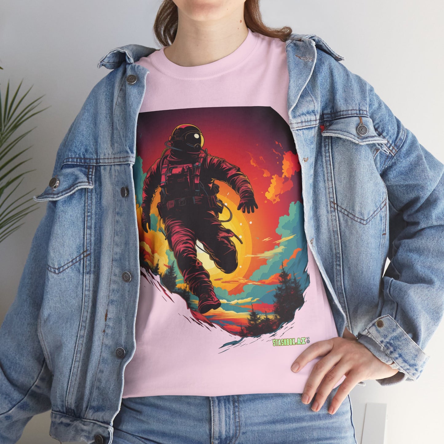 T-Shirt Heavy Cotton Unisex - Colorful Astronaut 001