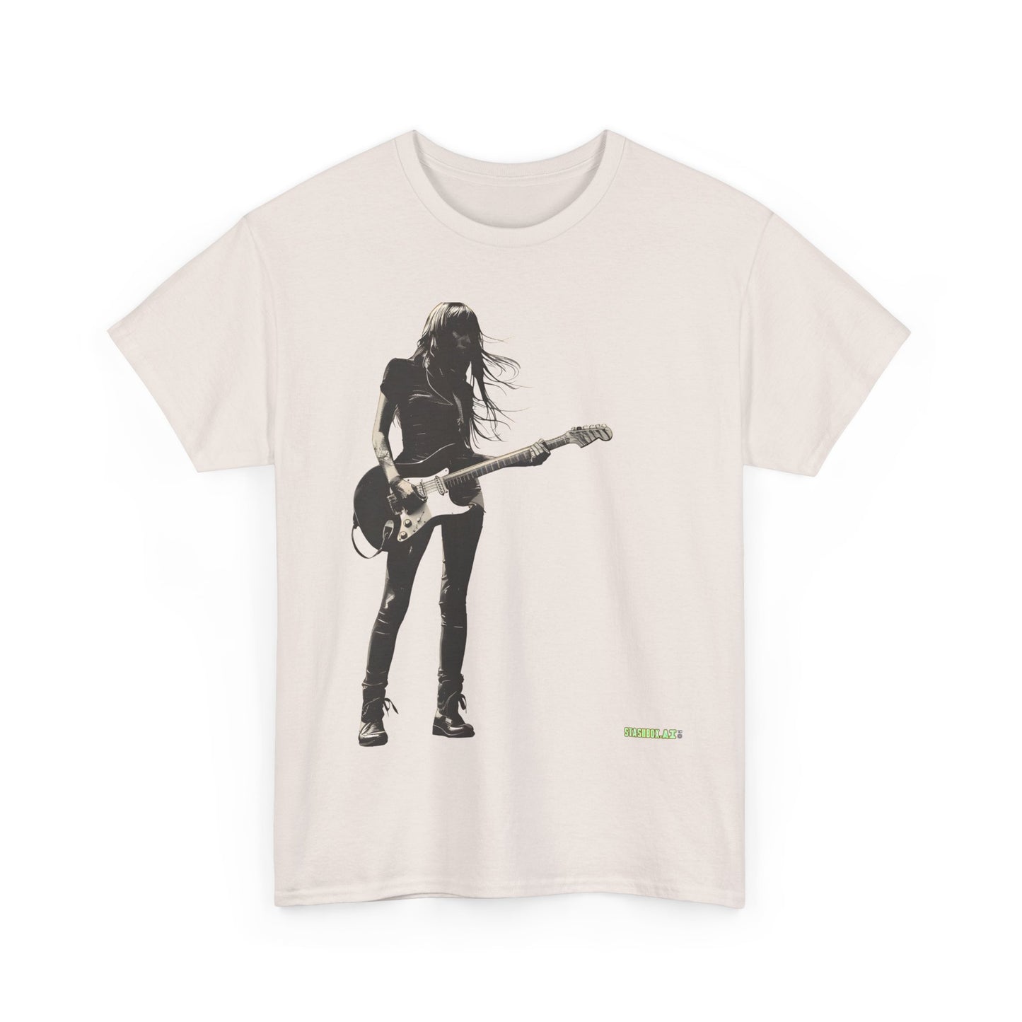 Unisex Heavy Cotton T-Shirt  Girl Guitarist Rocking 007