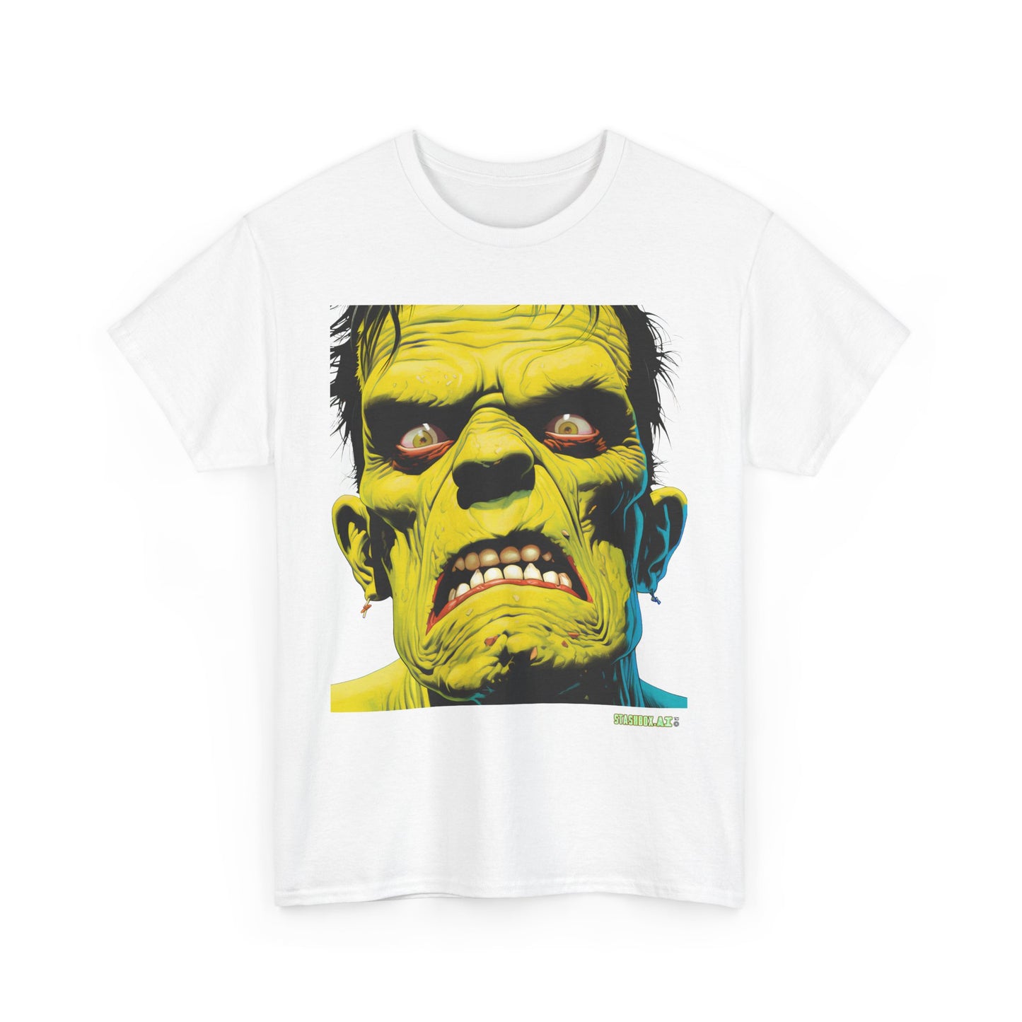 Unisex Heavy Cotton Tee Frankenstein Face #001