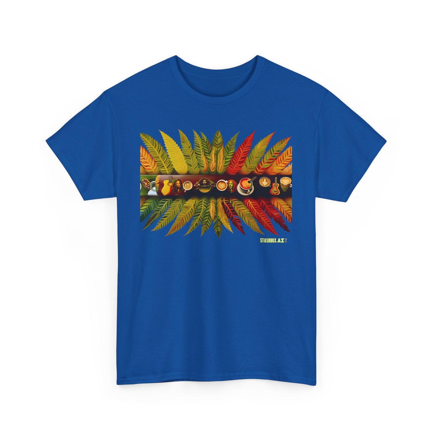 Unisex Adult Size Heavy Cotton Tshirt Reggae.Land Latte Art 001