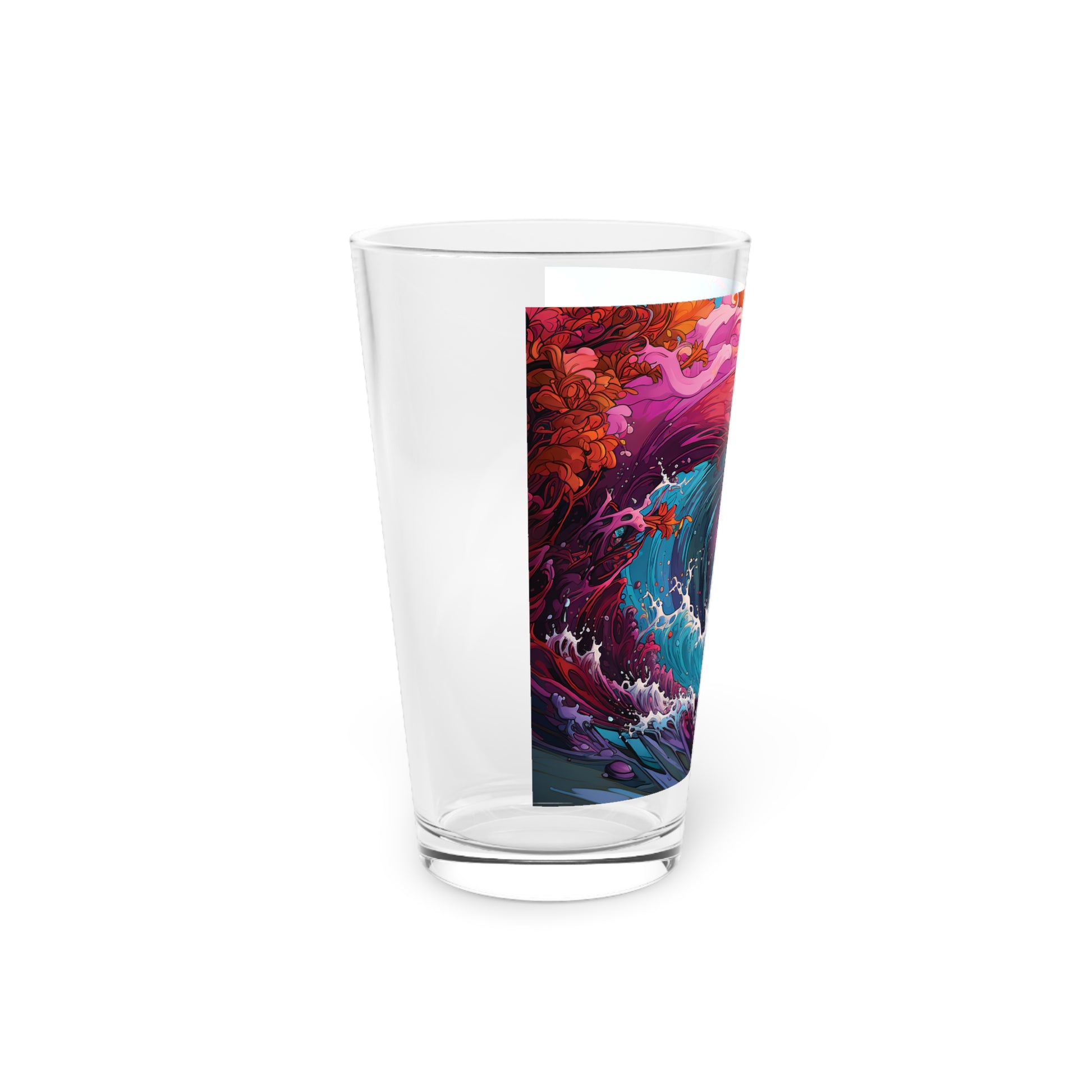 Discover the brilliance of the ocean in every sip with our Thick Colorful Ocean Wave Pint Glass - Waves Design #020. Exclusively designed by Stashbox.ai, this glass brings the beauty of the sea to your hands. Elevate your drinking experience and make a statement with this exquisite piece.