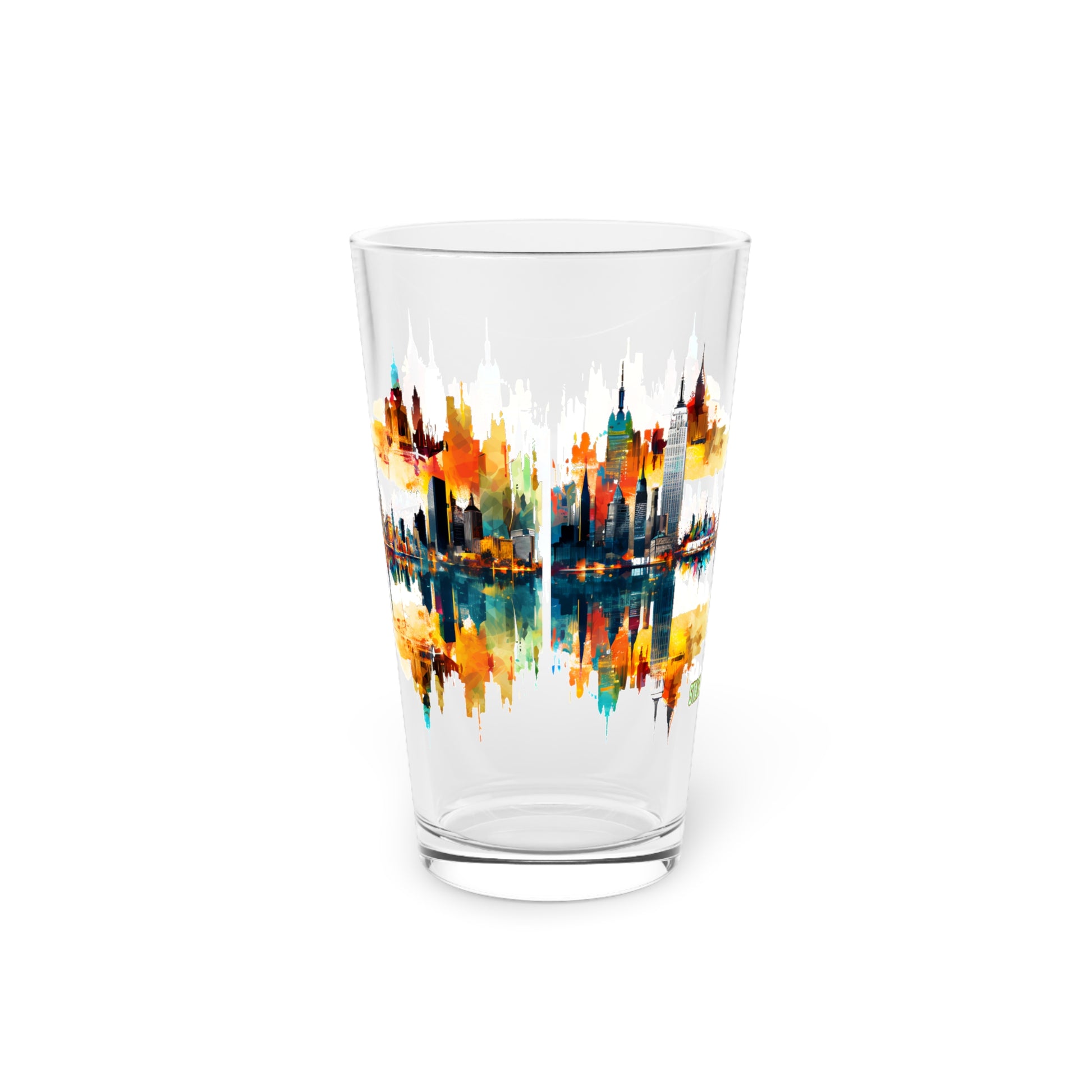 Enjoy New York Skyline Water Color Vibes - Stashbox Pint Glass