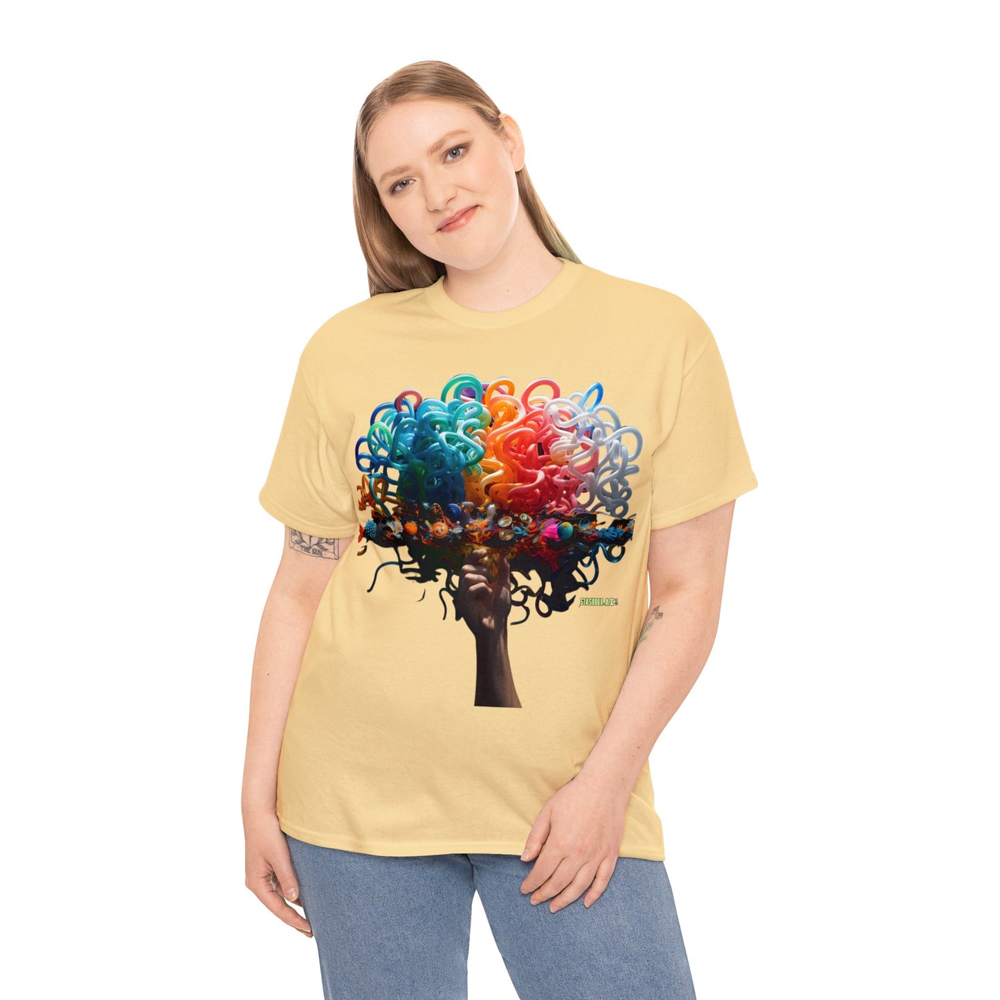 Unisex Heavy Cotton Tee Psychedelic Blown Glass Style 005