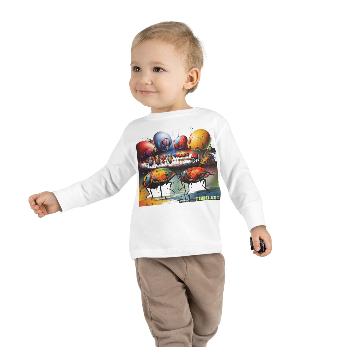 Toddler Long Sleeve Tee Colorful Fun Bugs 002 T-Shirt