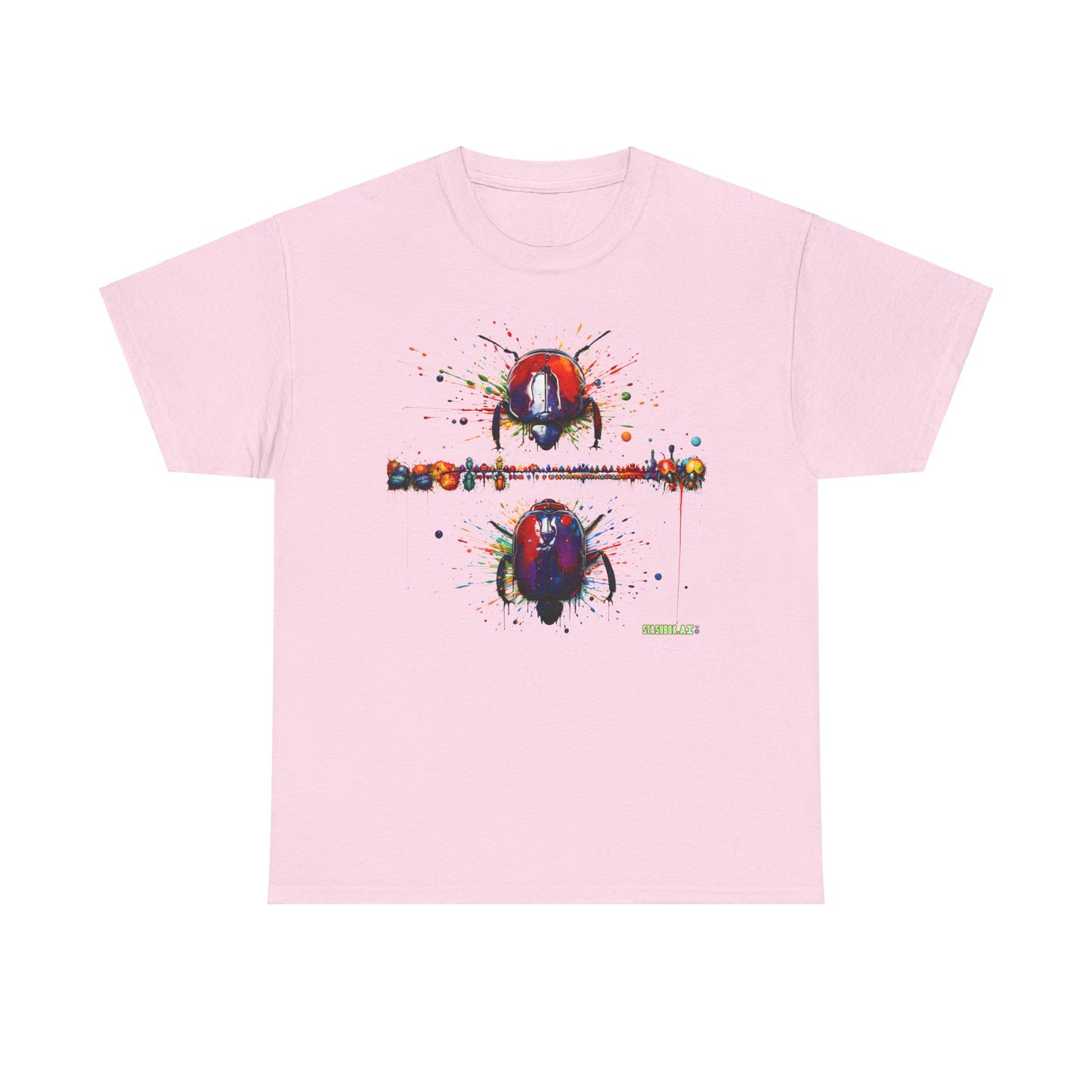 Unisex Adult Size Heavy Cotton Tee Colorful Bugs 005 T-Shirt