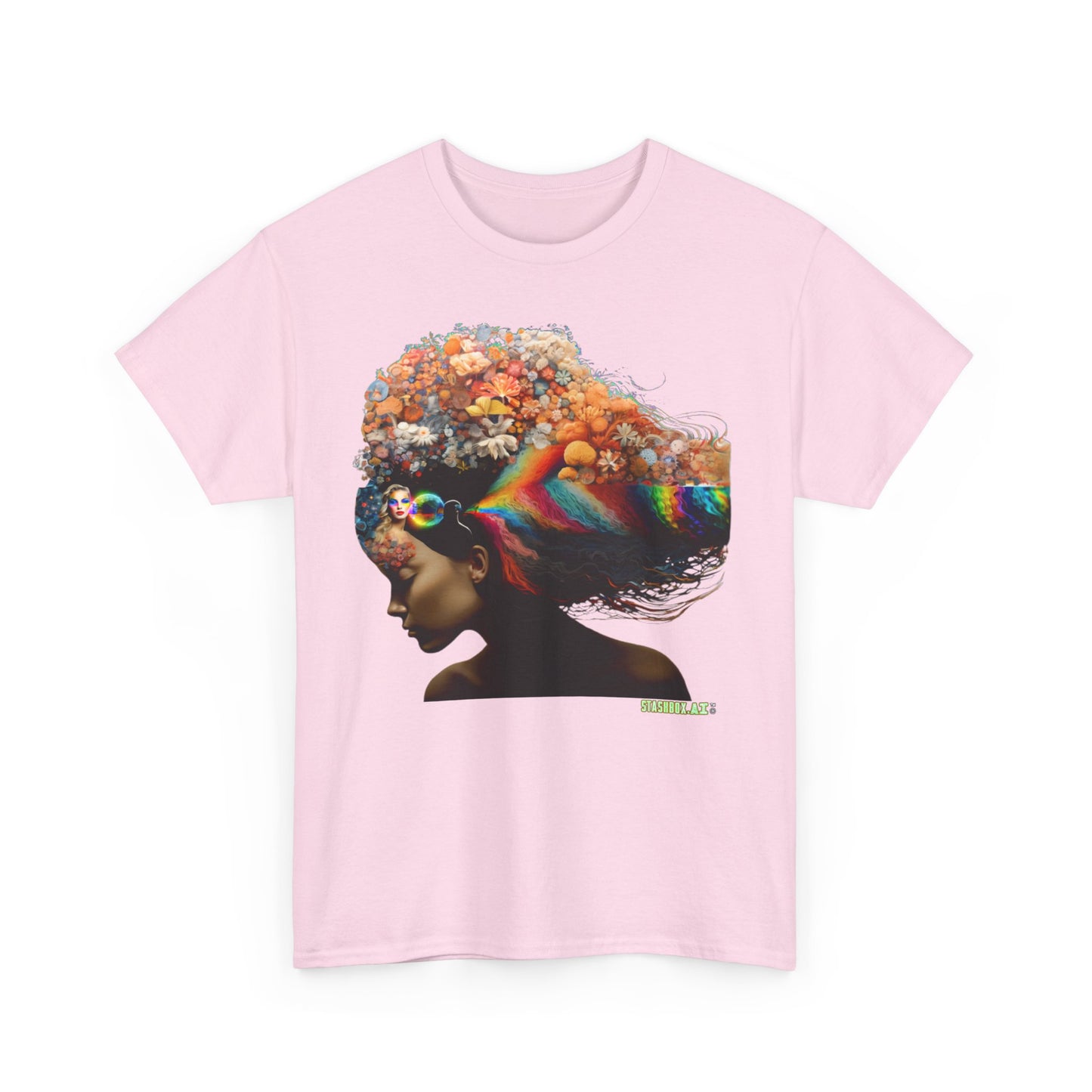 Unisex Heavy Cotton T-Shirt Rainbow Drawn Female 01