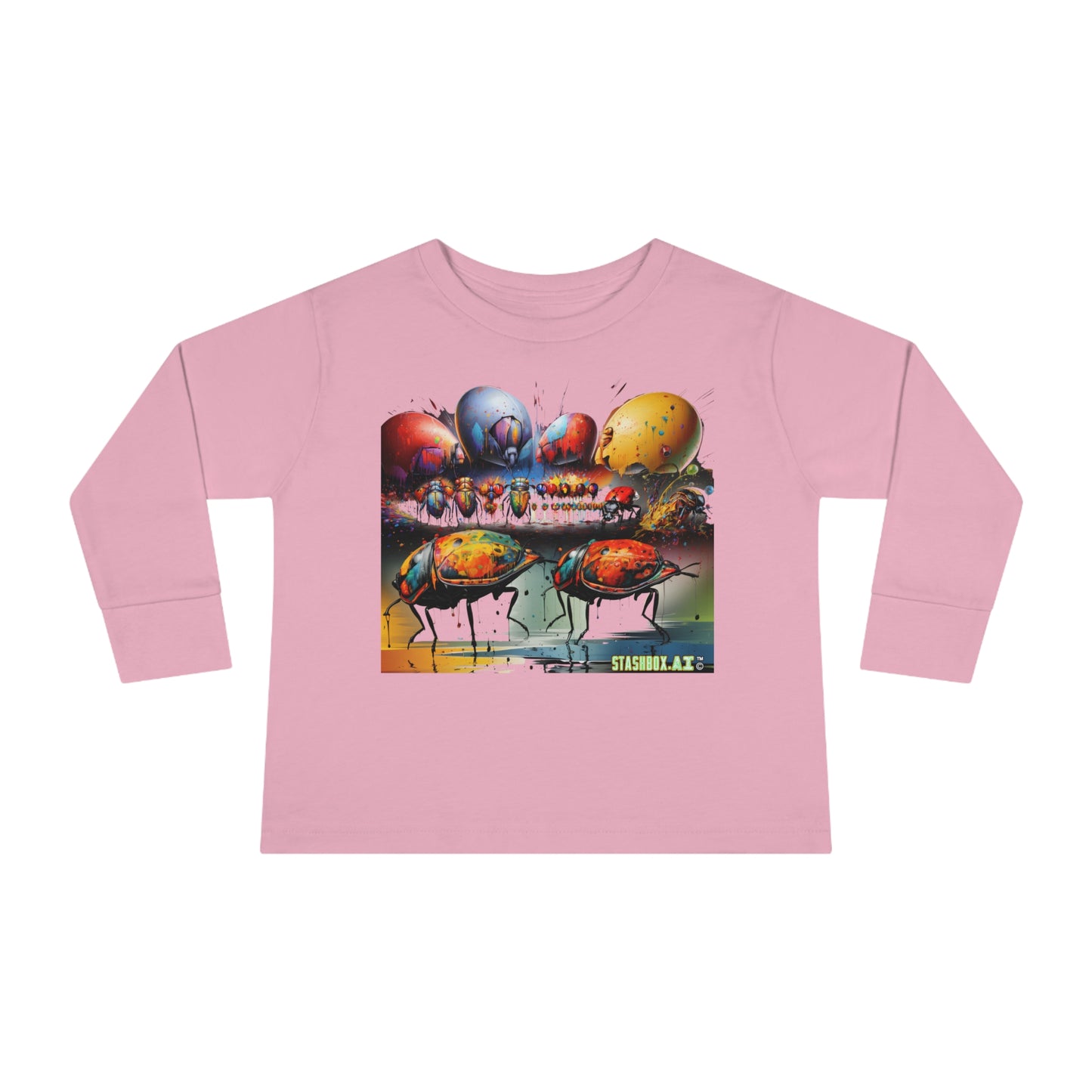 Toddler Long Sleeve Tee Colorful Fun Bugs 002 T-Shirt