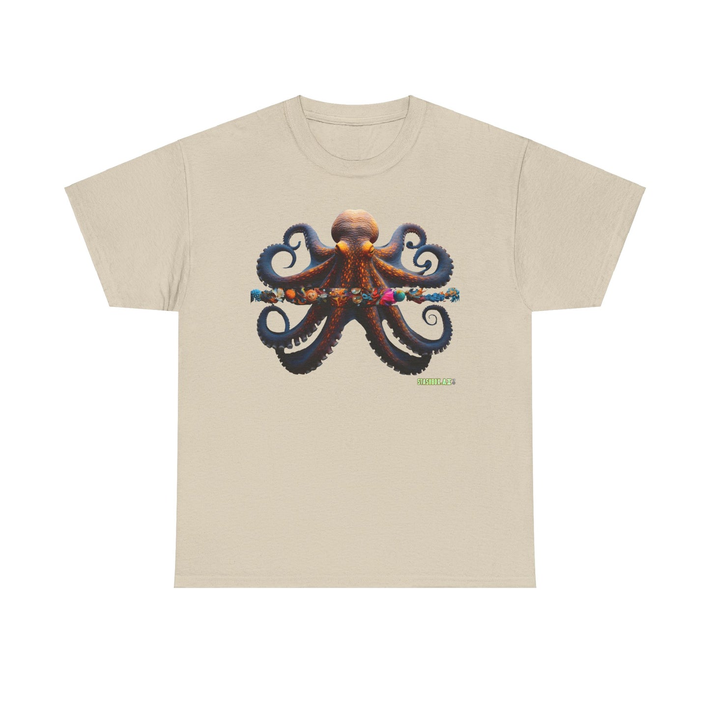 Unisex Heavy Cotton Tee Animal Octopus 001