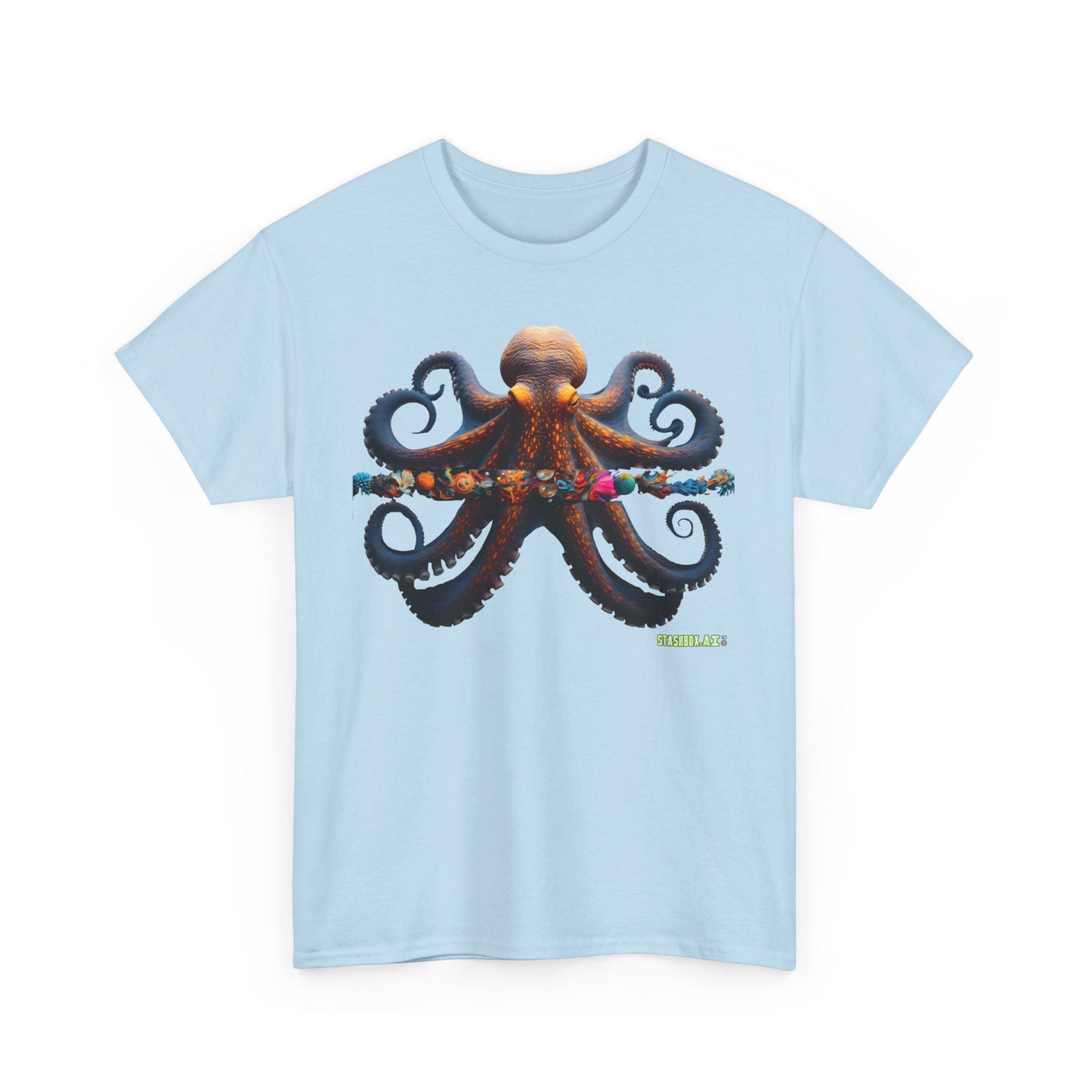 Unisex Heavy Cotton Tee Animal Octopus 001