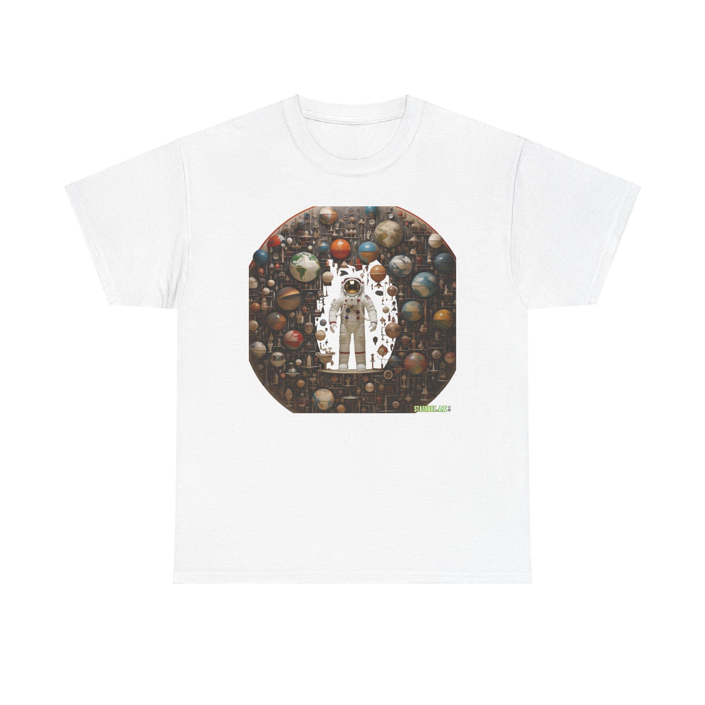 Unisex Adult Size Heavy Cotton Tshirt Astronaut Knolling 002