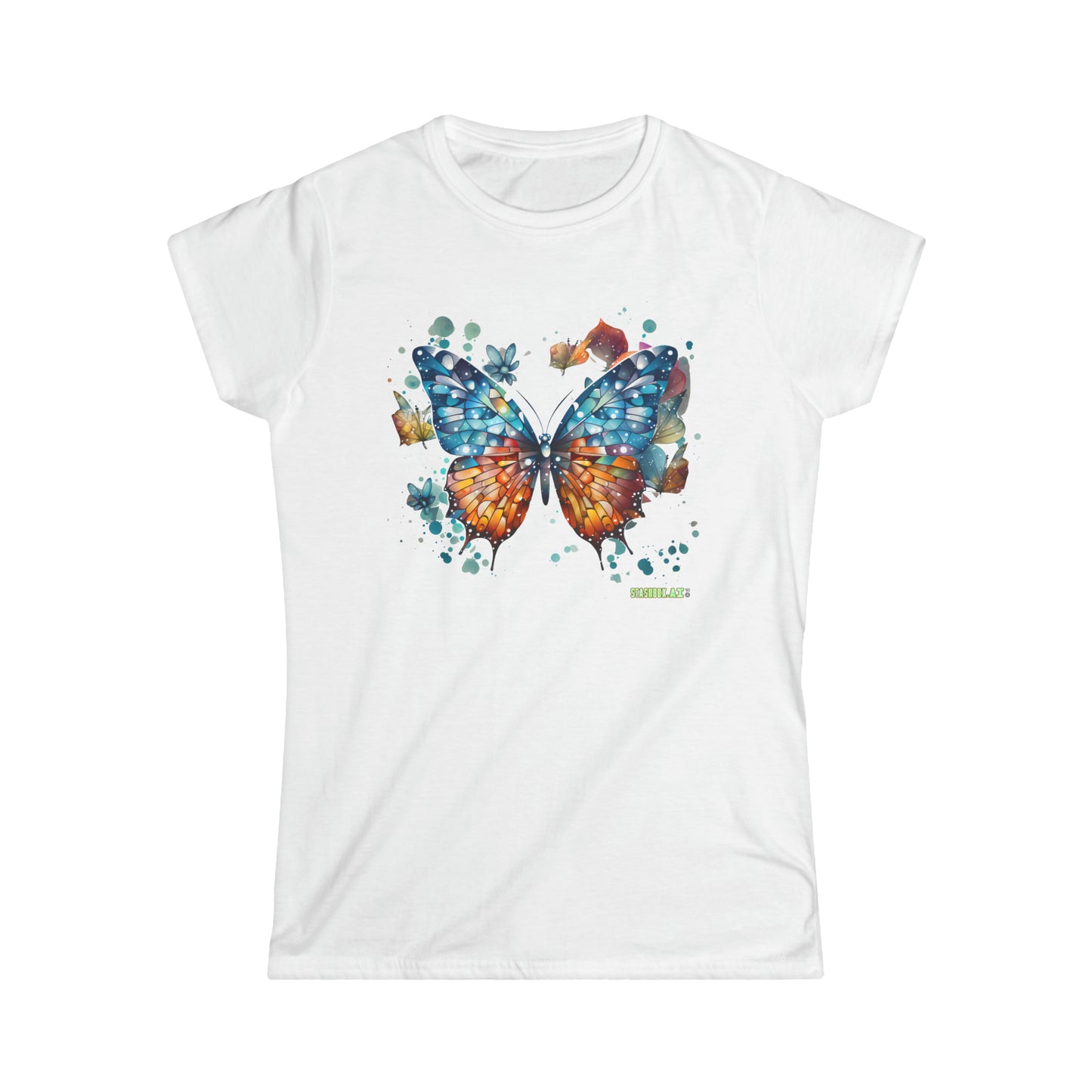 Women's Softstyle Tee - Colorful Geometric Butterfly 004