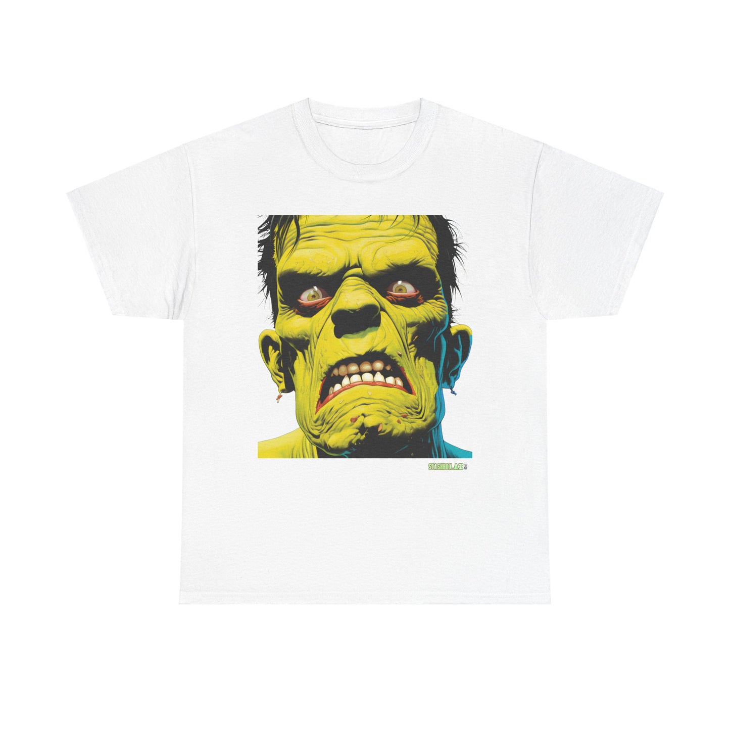 Unisex Heavy Cotton Tee Frankenstein Face #001