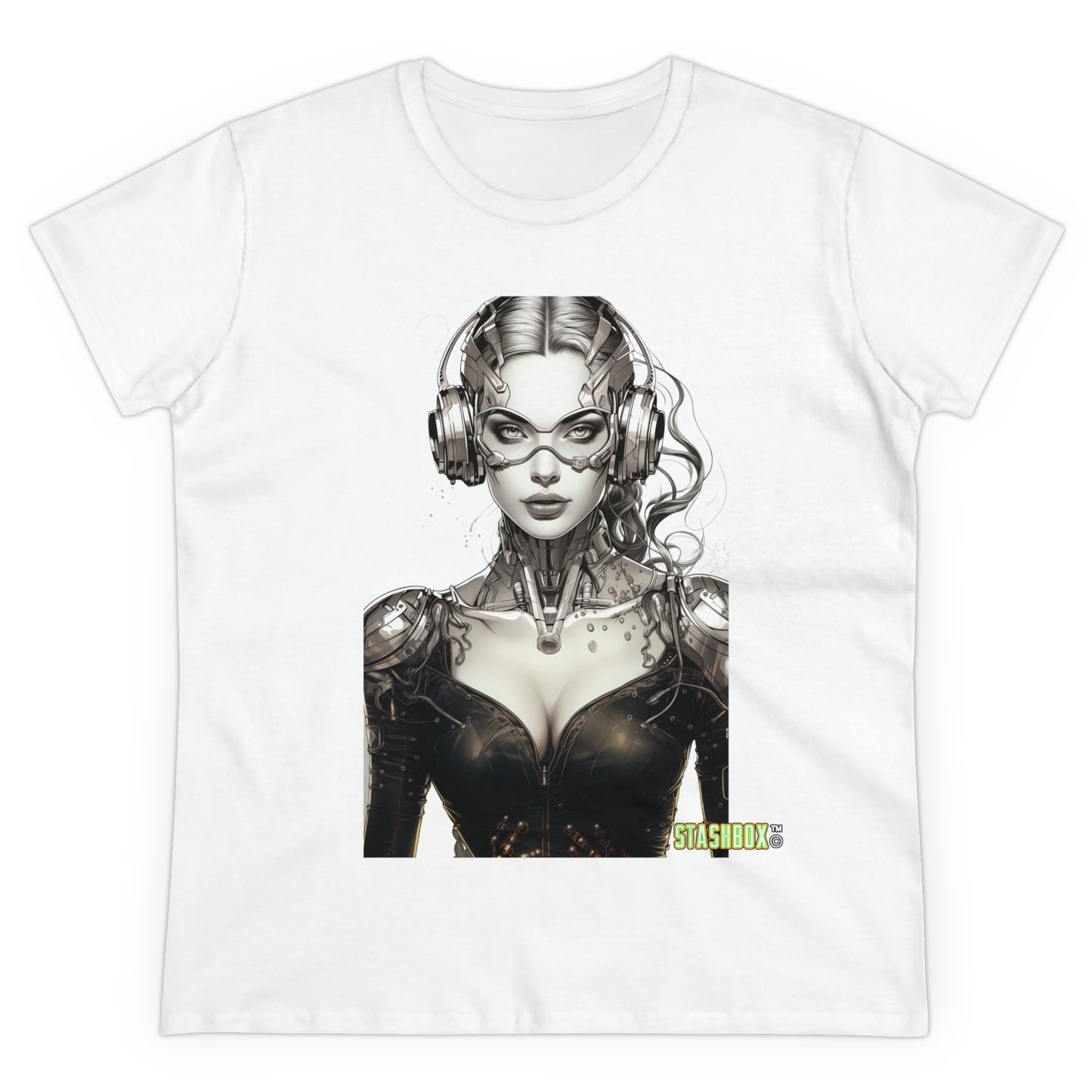 Women's Midweight Cotton T-Shirt Silver Stunner Stashbox Character 001