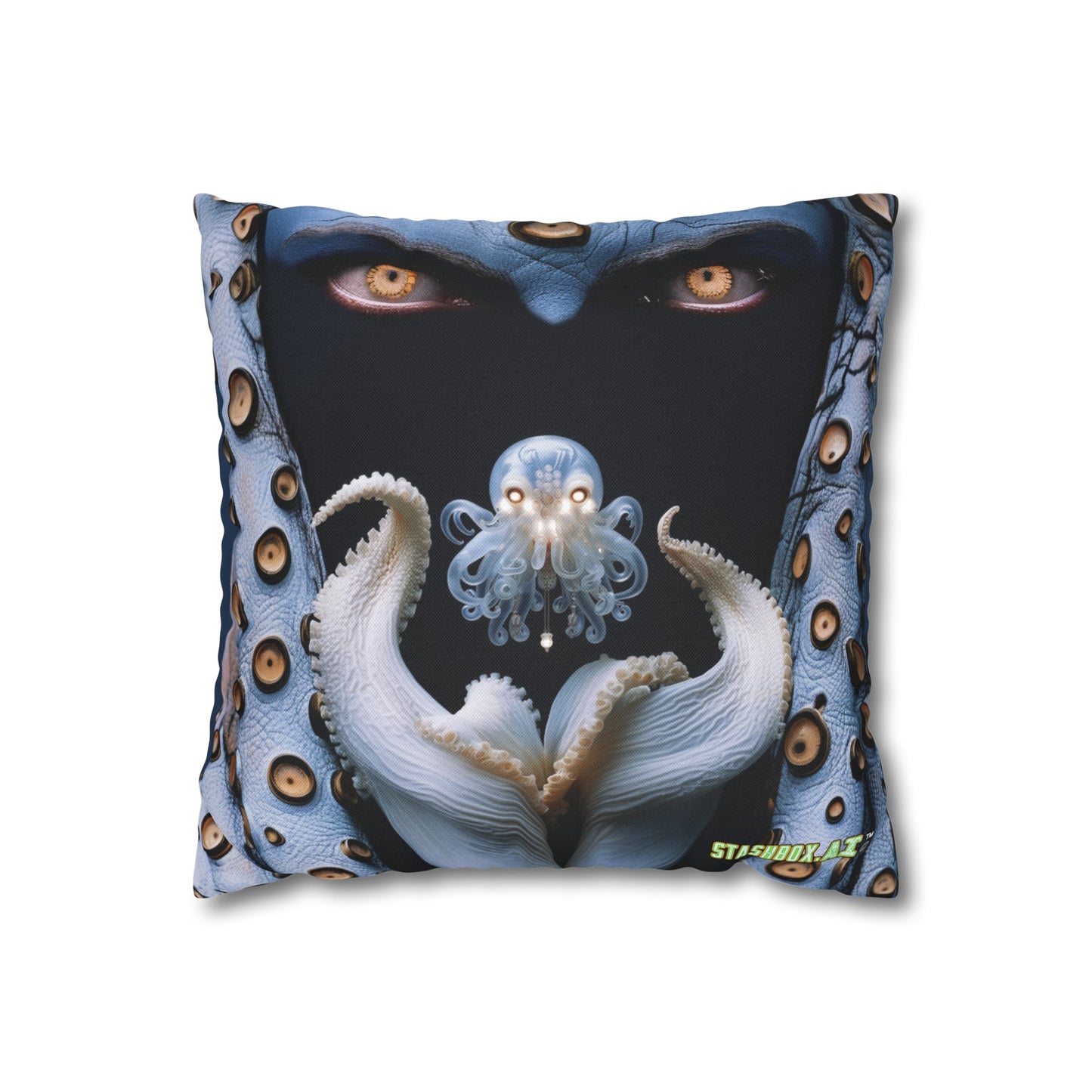 Spun Polyester Square Pillowcase Octopus 003