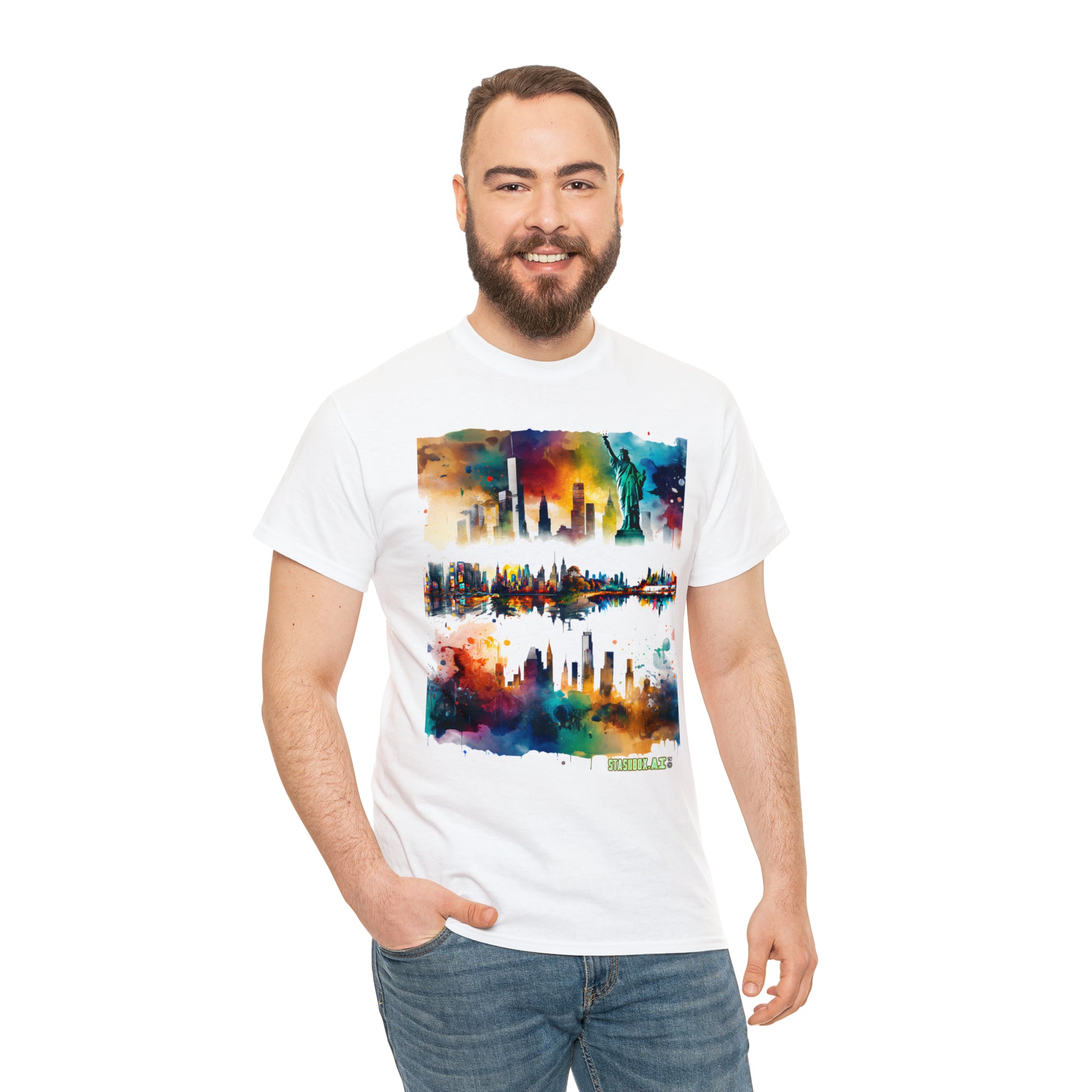 NYC Skyline Watercolor Unisex Shirt - Stashbox Exclusive