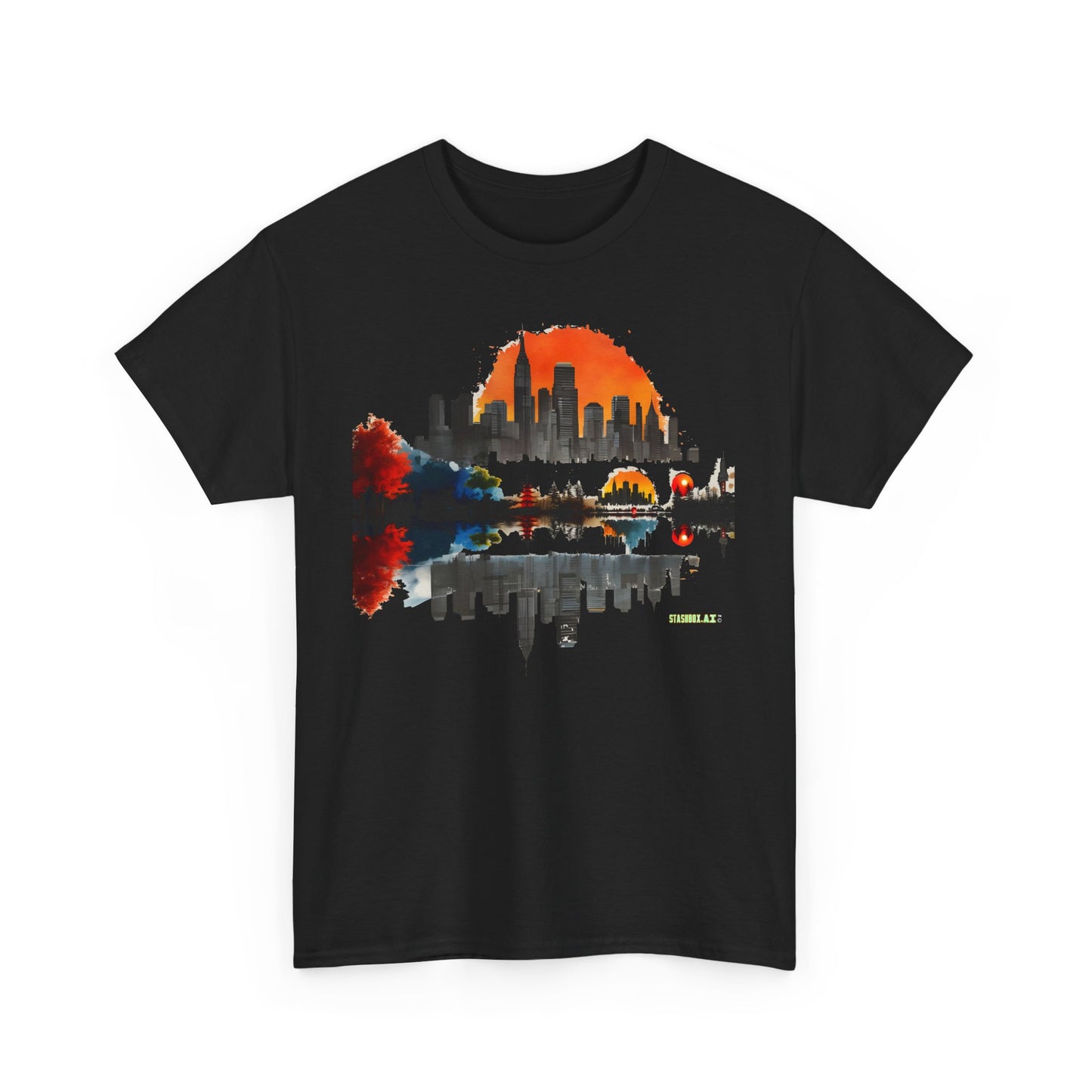 Unisex Heavy Cotton Tee New York Abstract Art 010