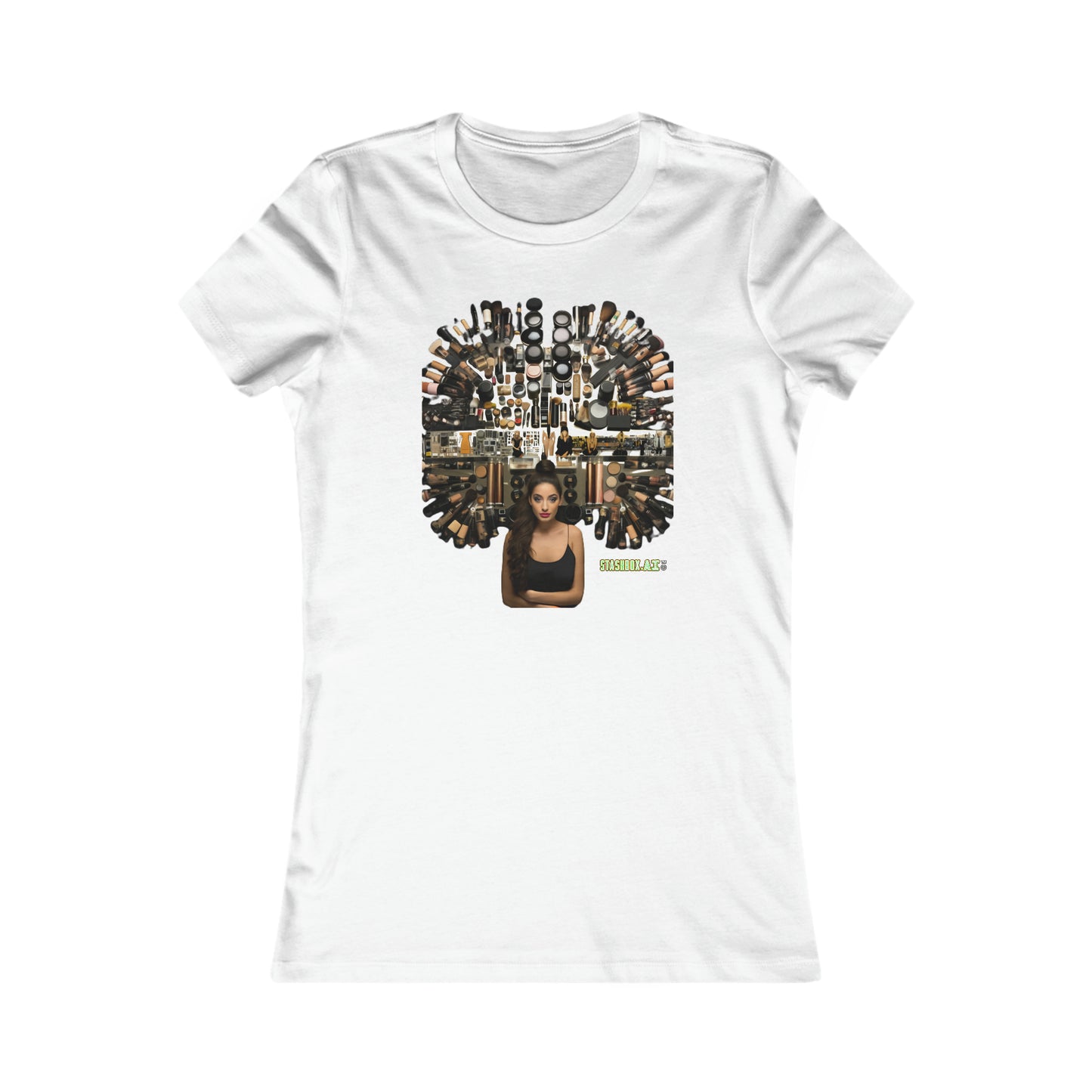 Women's Favorite T-Shirt A Girl and her Makeup Knolling Art Style 007