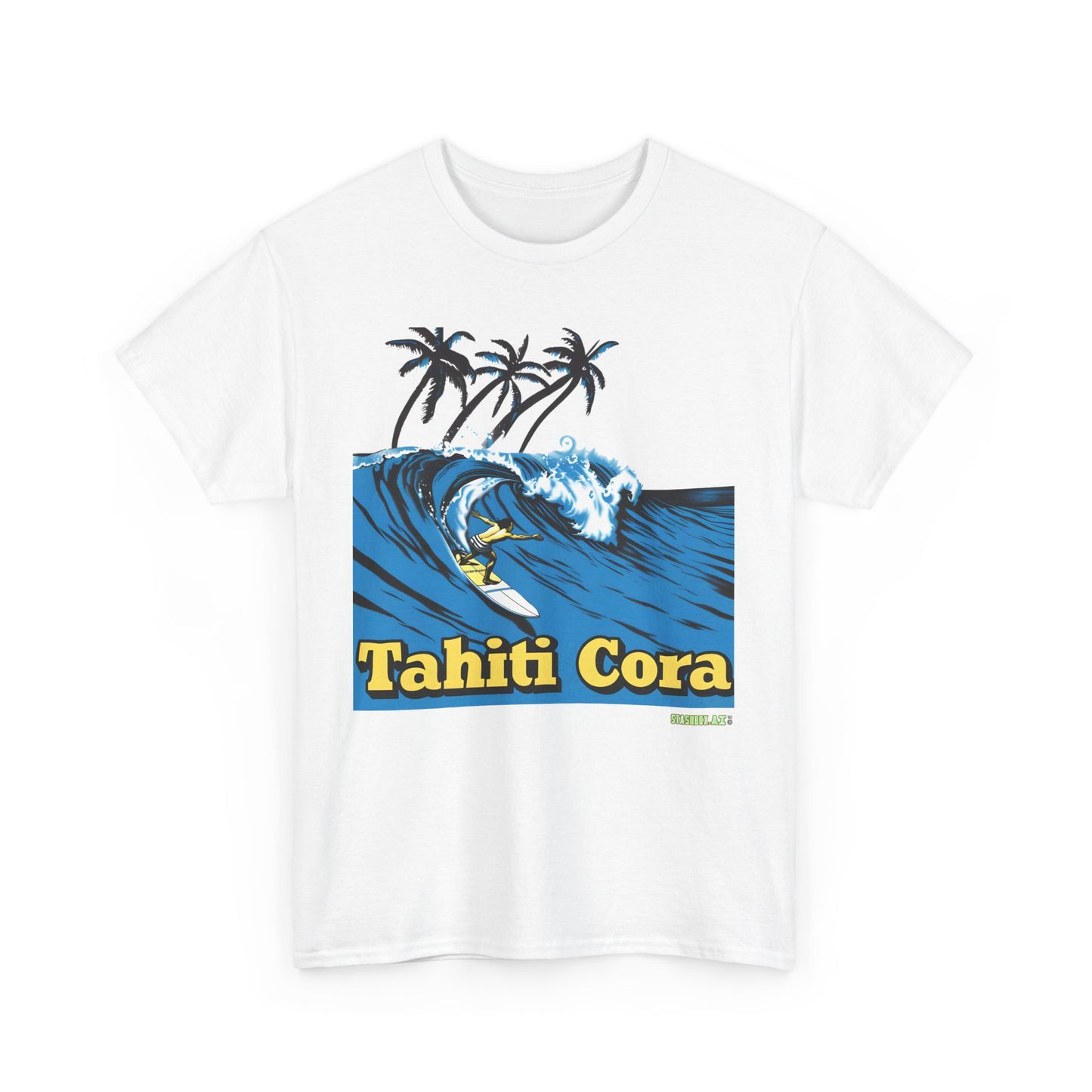 Unisex Heavy Cotton T-Shirt  Tahiti Cora Surfing Logo 002