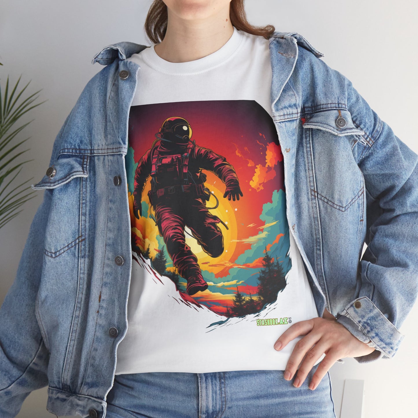 T-Shirt Heavy Cotton Unisex - Colorful Astronaut 001