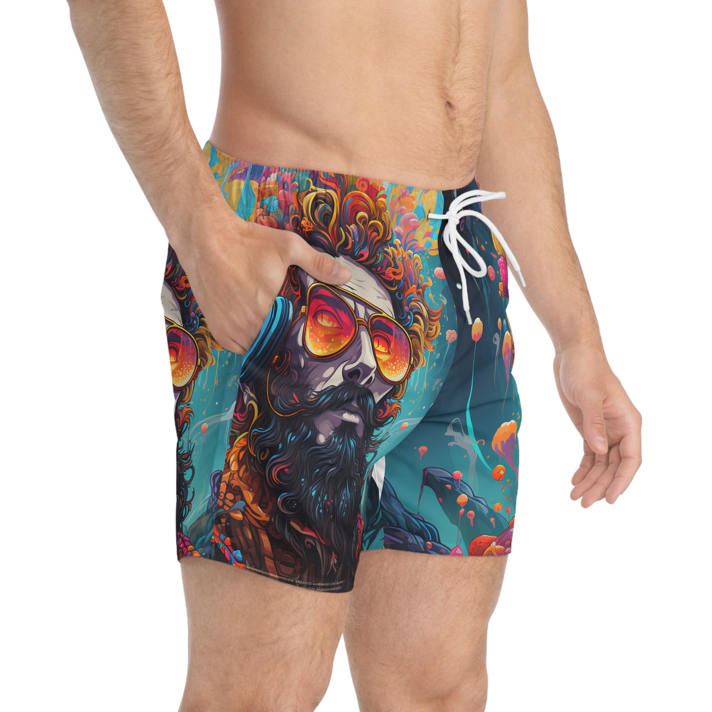 Men's Swim Trunks (AOP) Cyberpunk Metaverse Style