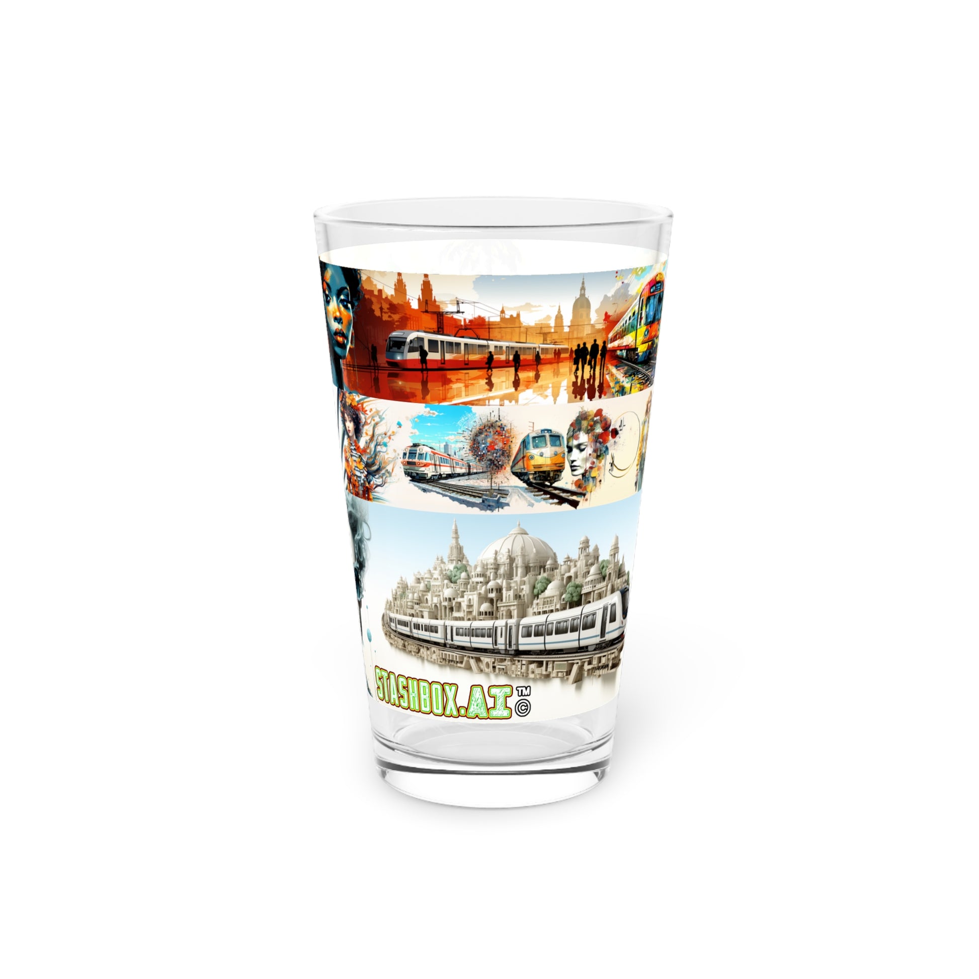 Stashbox Special Edition Train Montage Pint Glass