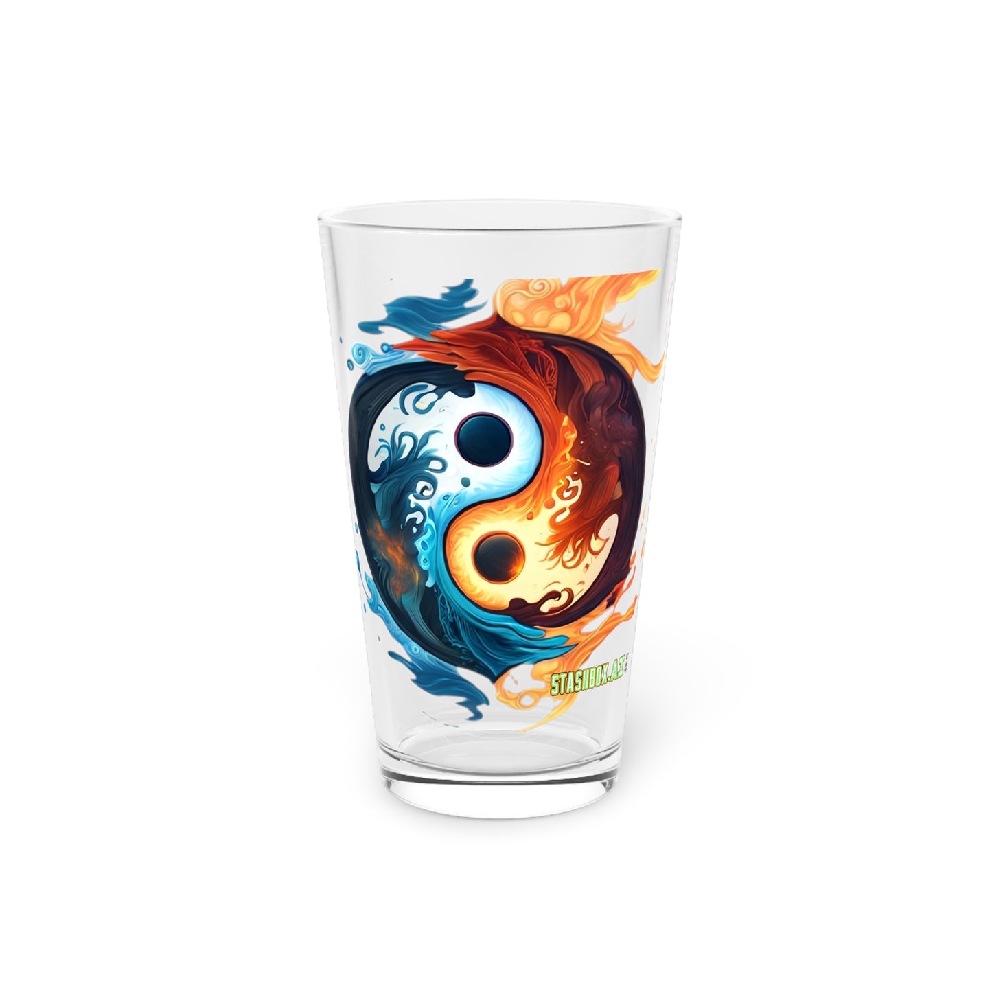 Ying Yang Pint Glass, 16oz Colorful by Joel Lovett #001