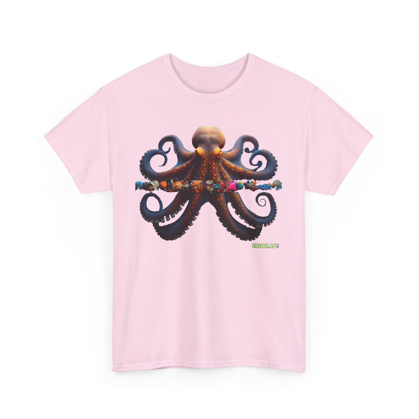 Unisex Heavy Cotton Tee Animal Octopus 001