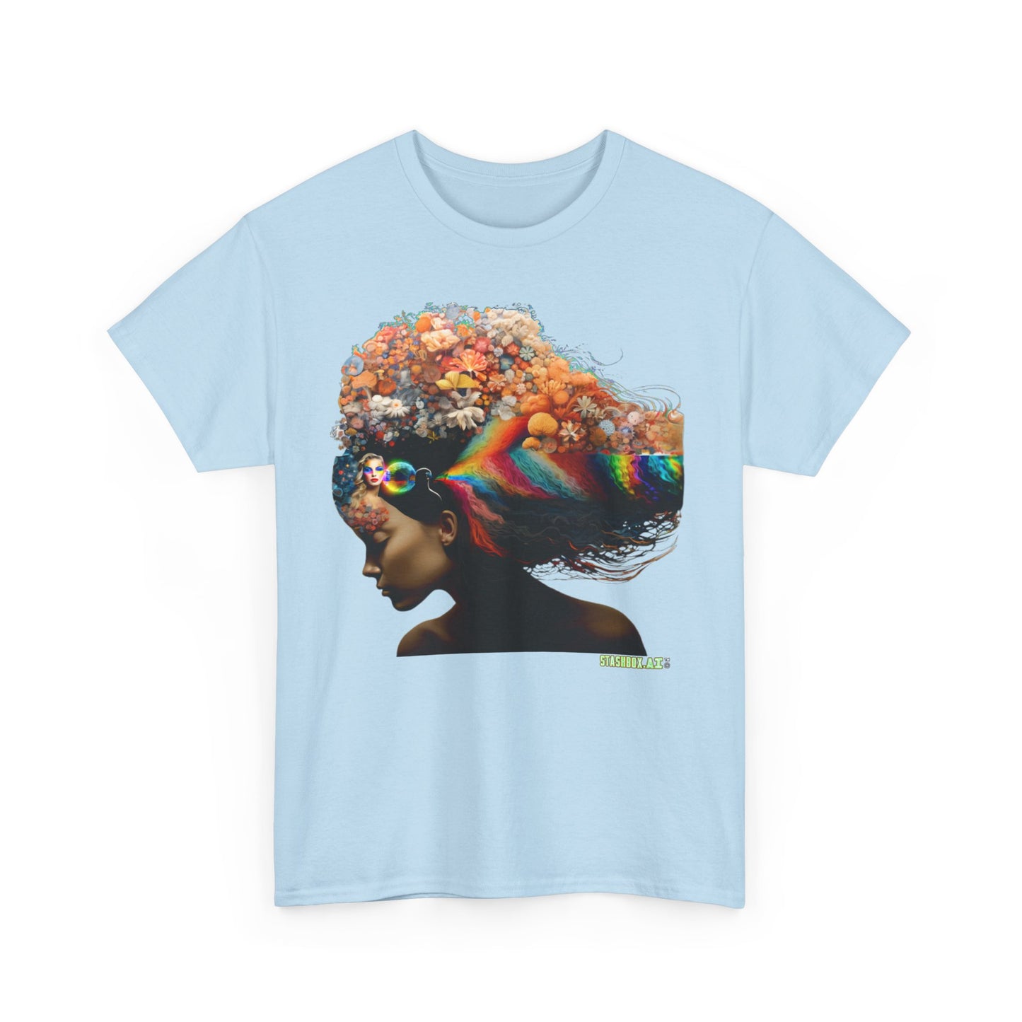 Unisex Heavy Cotton T-Shirt Rainbow Drawn Female 01