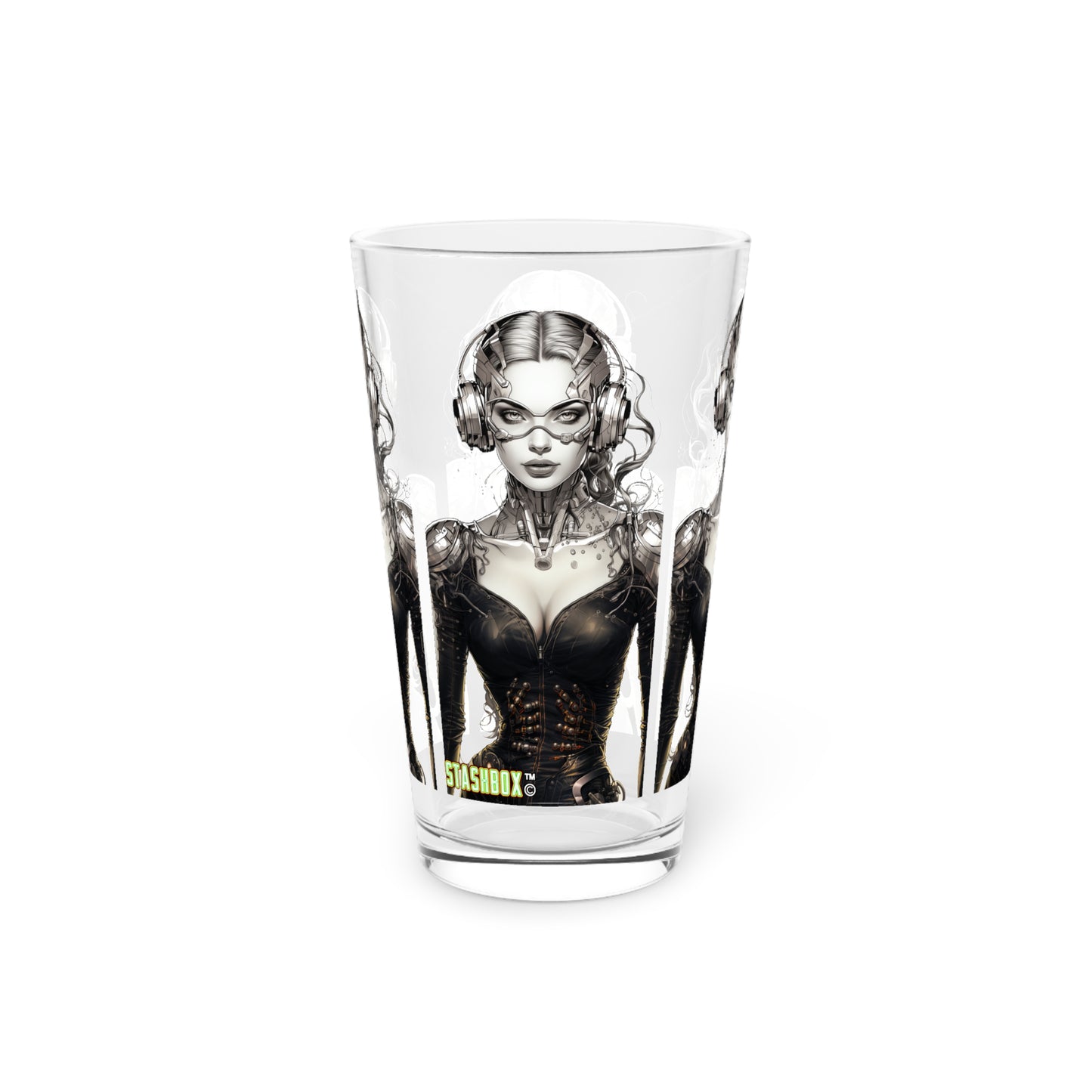 Silver Stunner - Pint Glass, 16oz - Stashbox Character Design #001