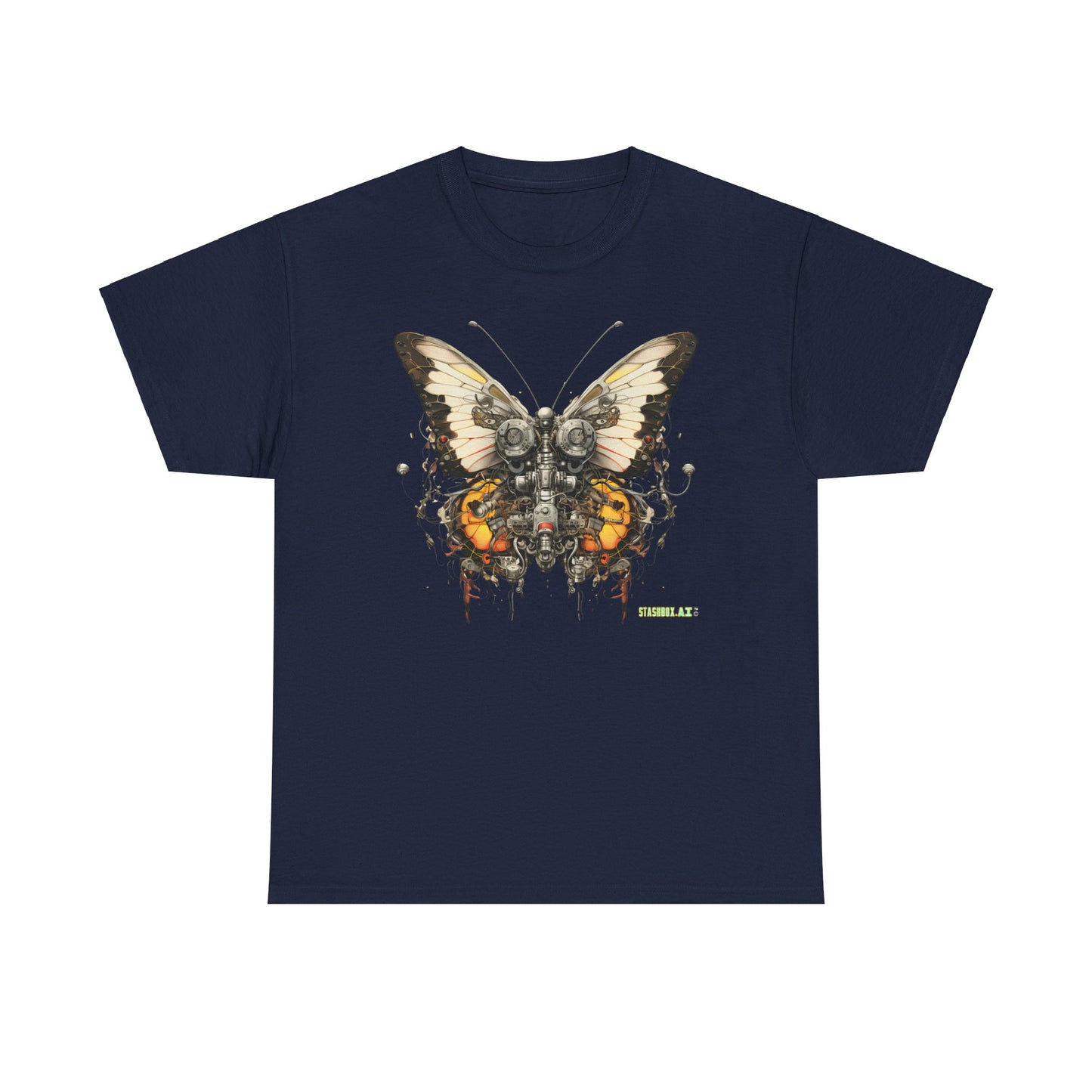 Unisex Heavy Cotton Abstract Butterfly Bio Punk T-Shirt 002