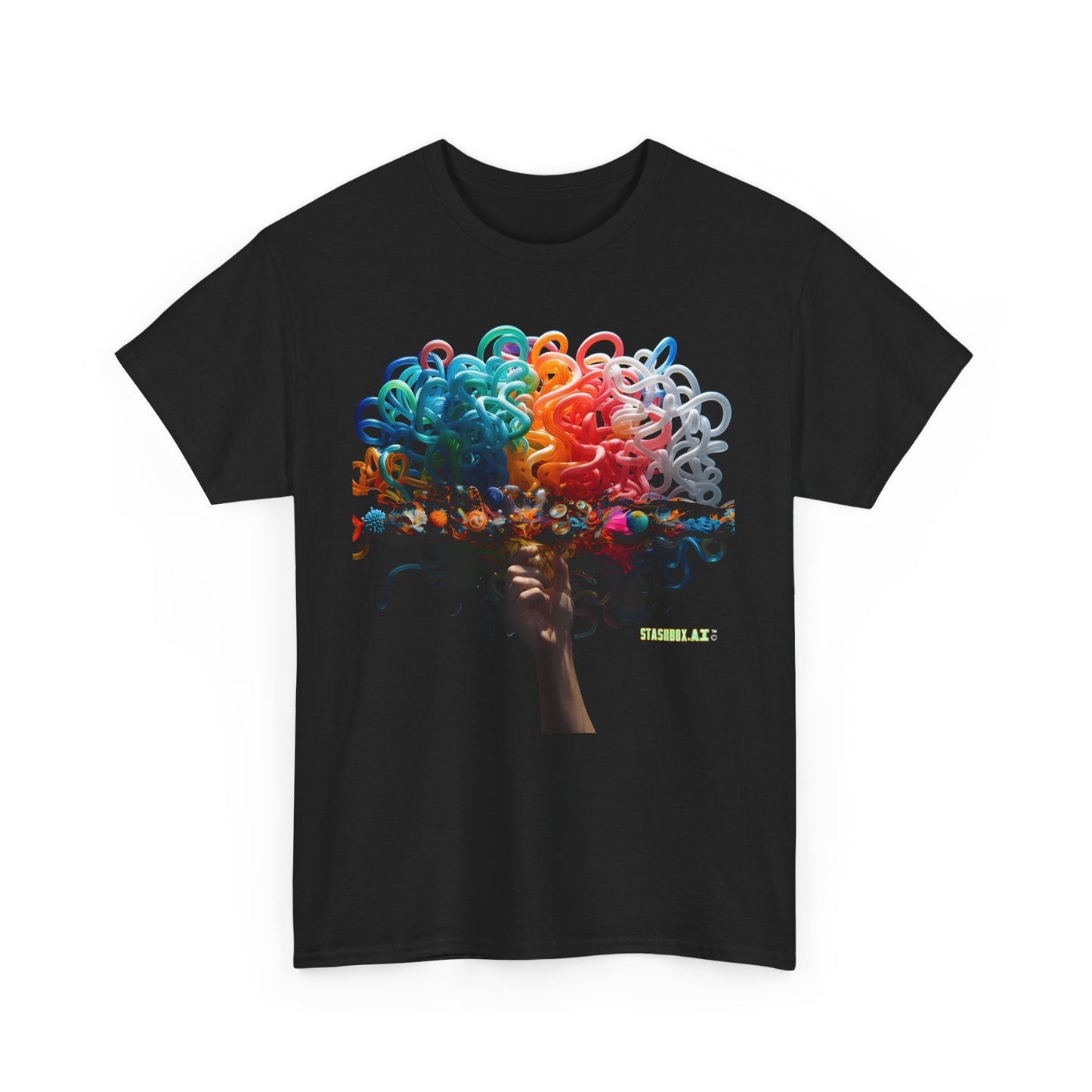 Unisex Heavy Cotton Tee Psychedelic Blown Glass Style 005