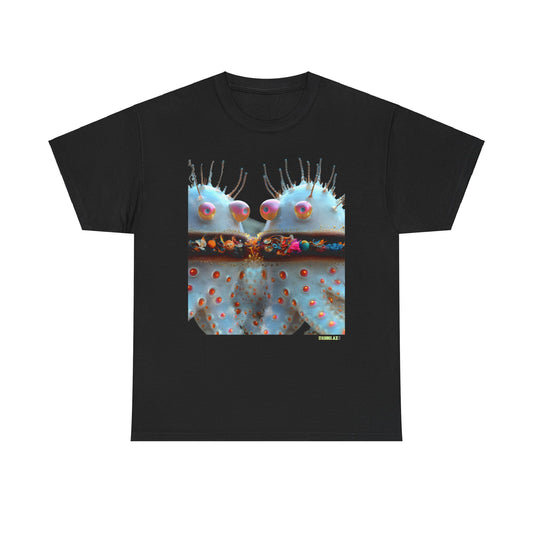 Unisex Heavy Cotton Tee Animal Turqoise Baby Alien Octopus Psychedelic 002