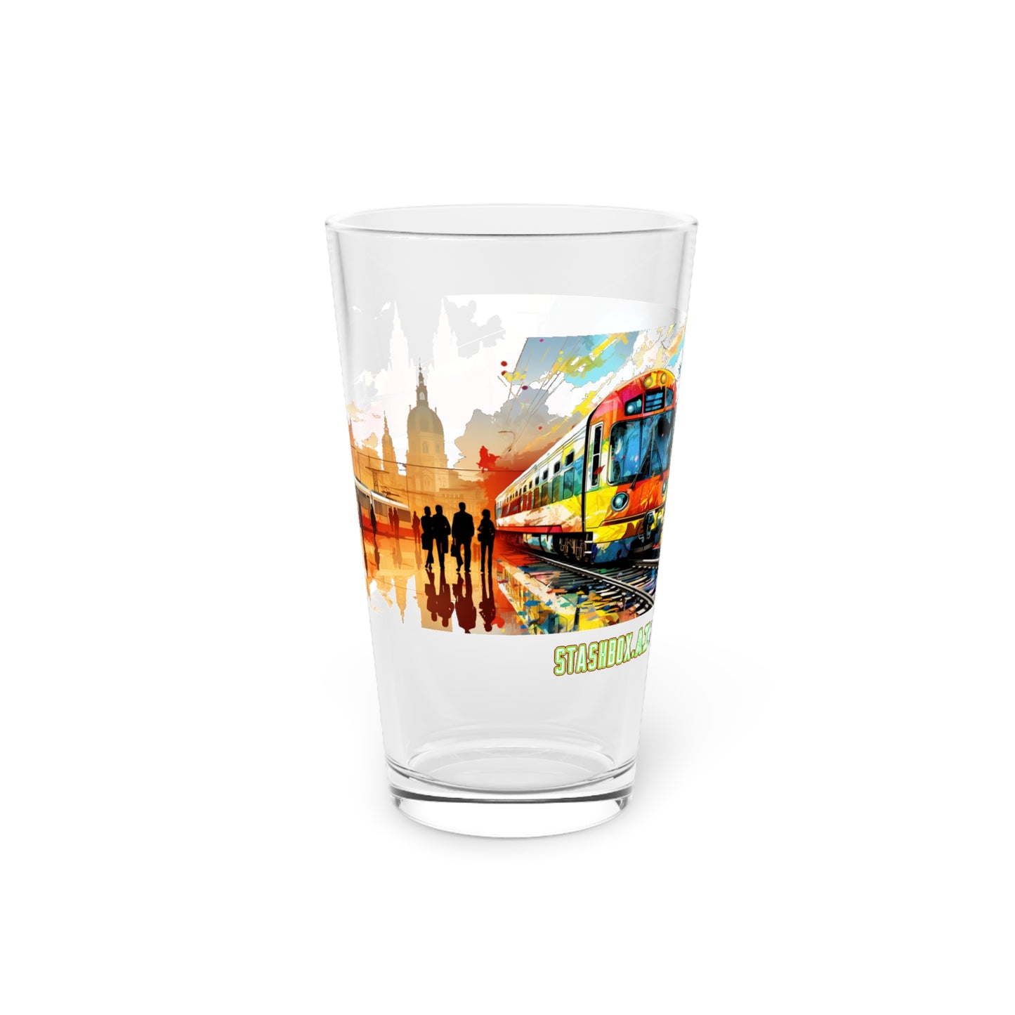 Stashbox Premium Vibrant Train Model Pint Glass