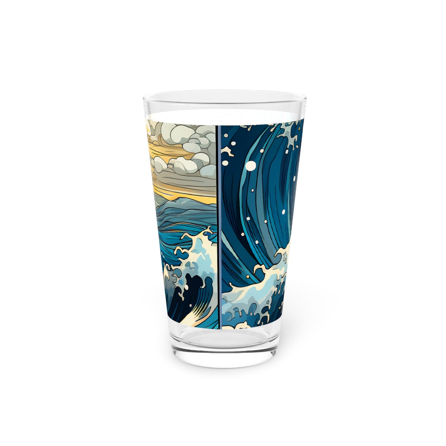 Pint Glass, 16oz Tarot Card Style Waves 031