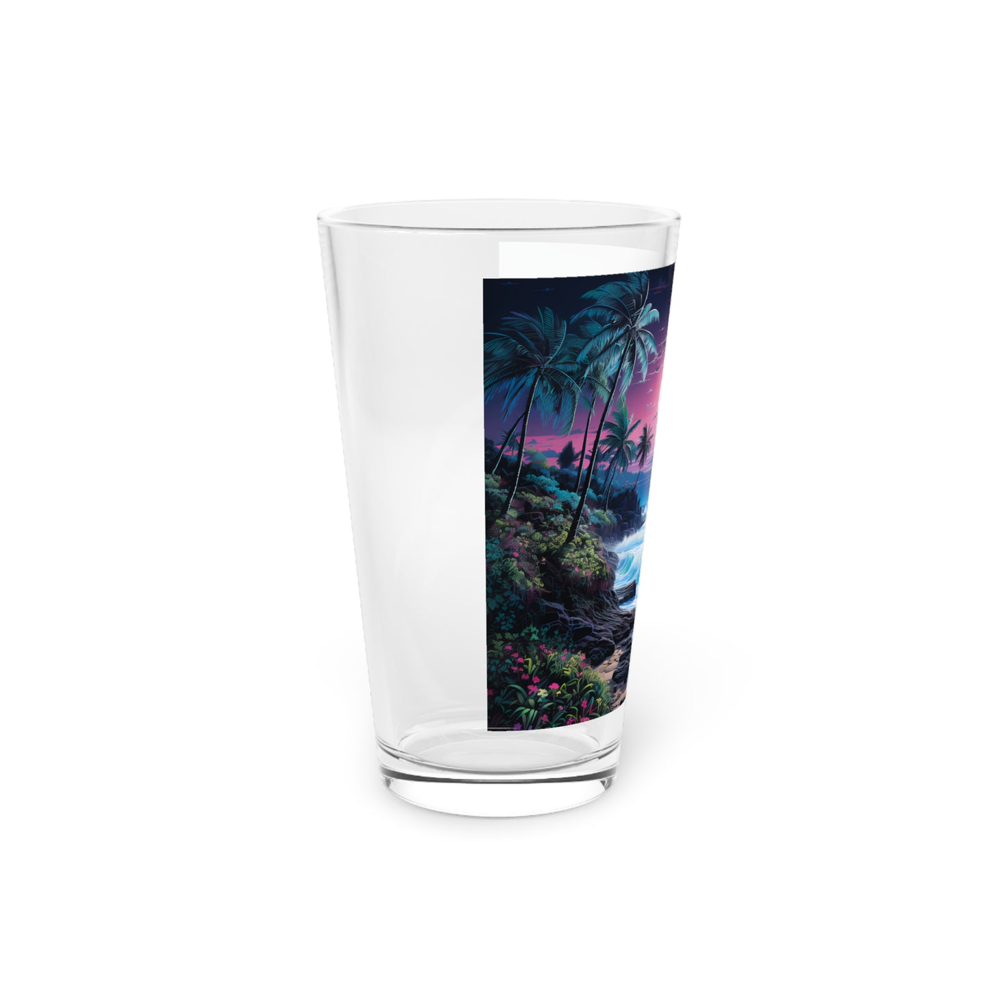 Transport yourself to a Tropical Paradise Beach Night Sky with our Pint Glass - Waves Design #018. Crafted by Stashbox.ai, this 16oz glass mirrors the serene beauty of a beach night. Sip your drinks in bliss, letting the waves and stars paint a picture of tranquility.