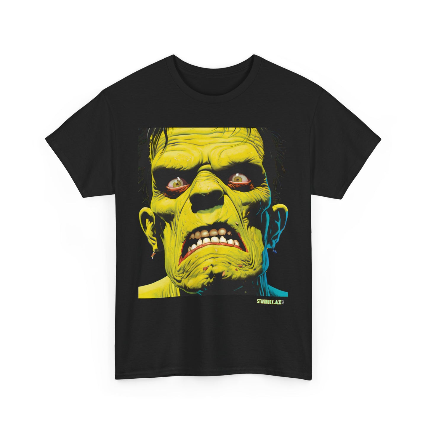 Unisex Heavy Cotton Tee Frankenstein Face #001