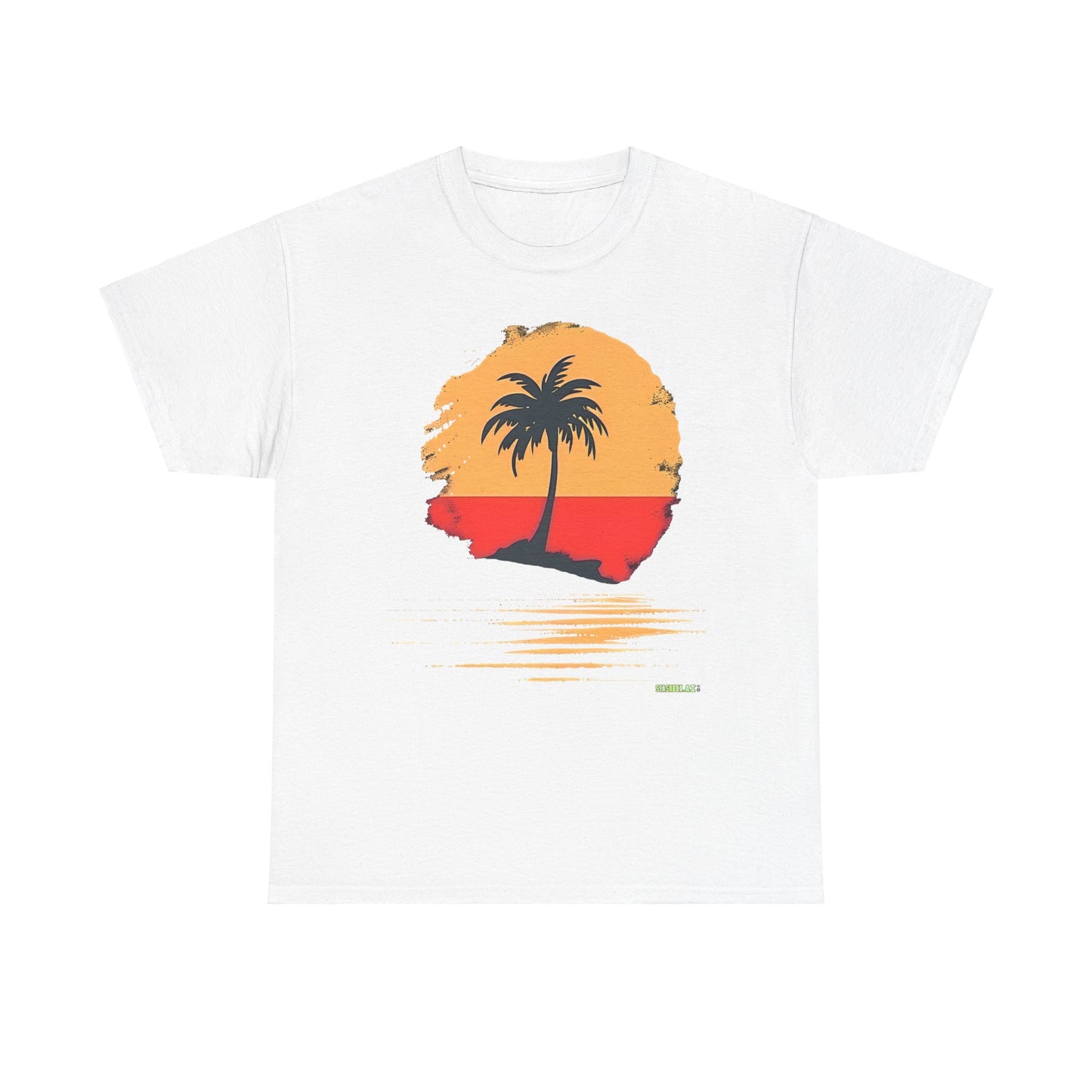 Unisex Heavy Cotton Tee Tropical Rasta Colors Minimalism 003