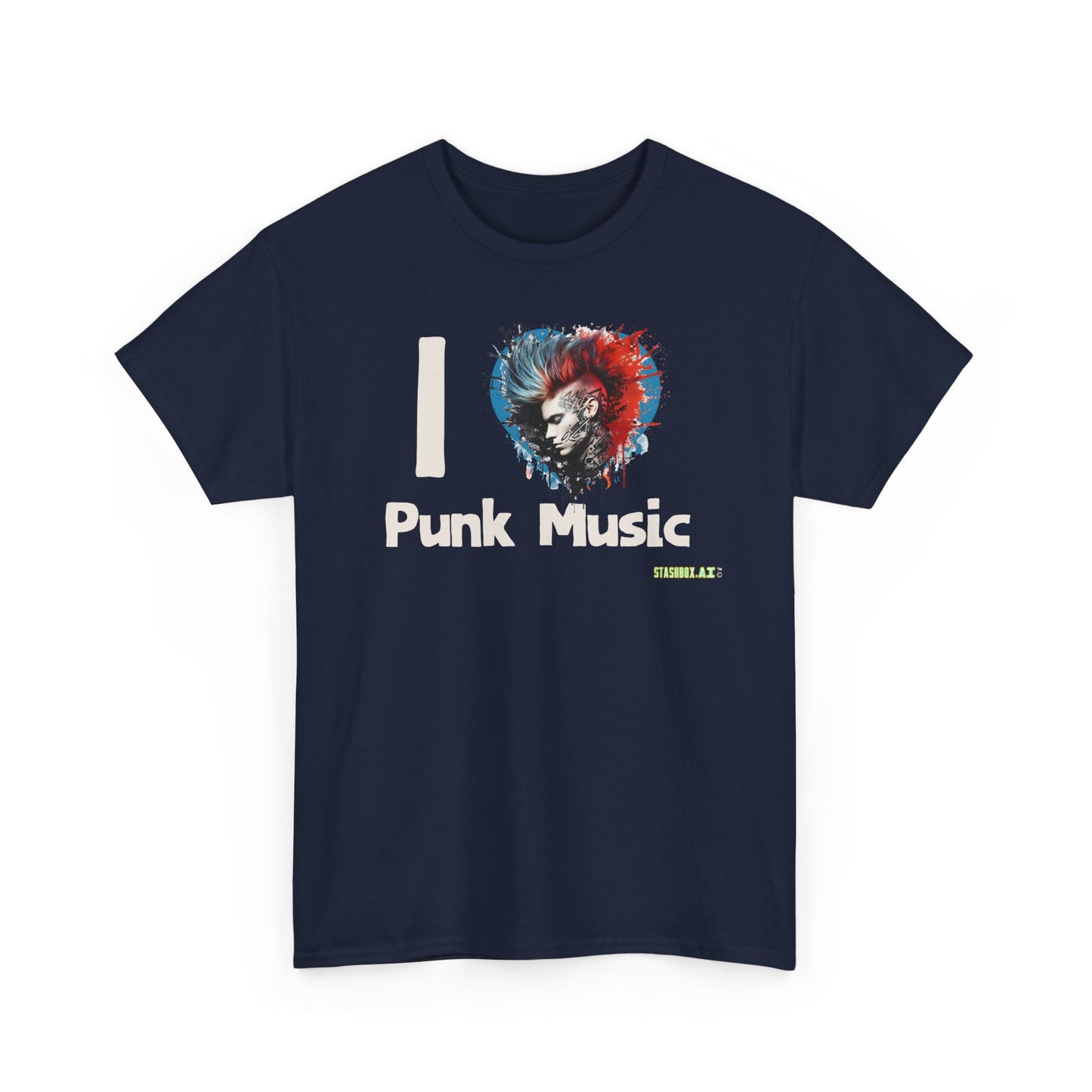 Unisex Heavy Cotton Tshirt I Heart Punk Music