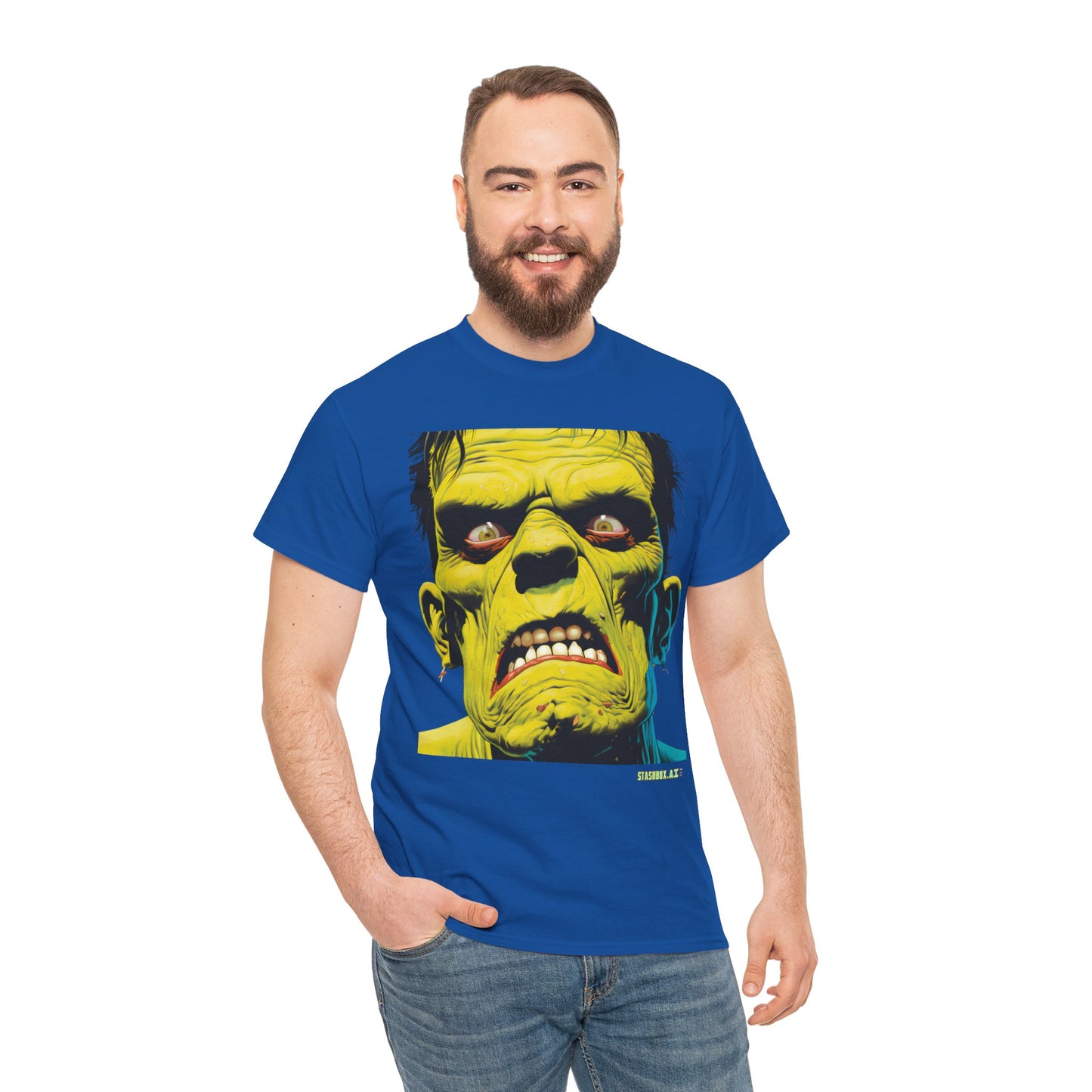 Unisex Heavy Cotton Tee Frankenstein Face #001