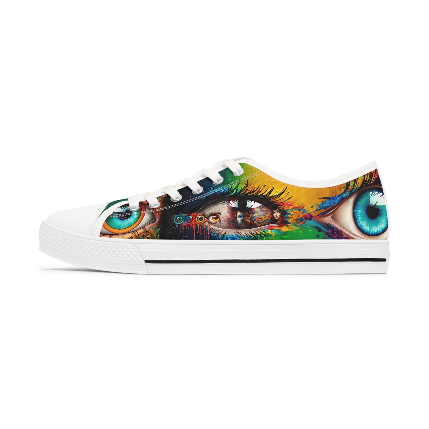 Vibrant Eyes Psychedelic Women's Sneakers - Stashbox Exclusive Design - #ColorfulFootwear #StylishSneakers #PsychedelicFashion