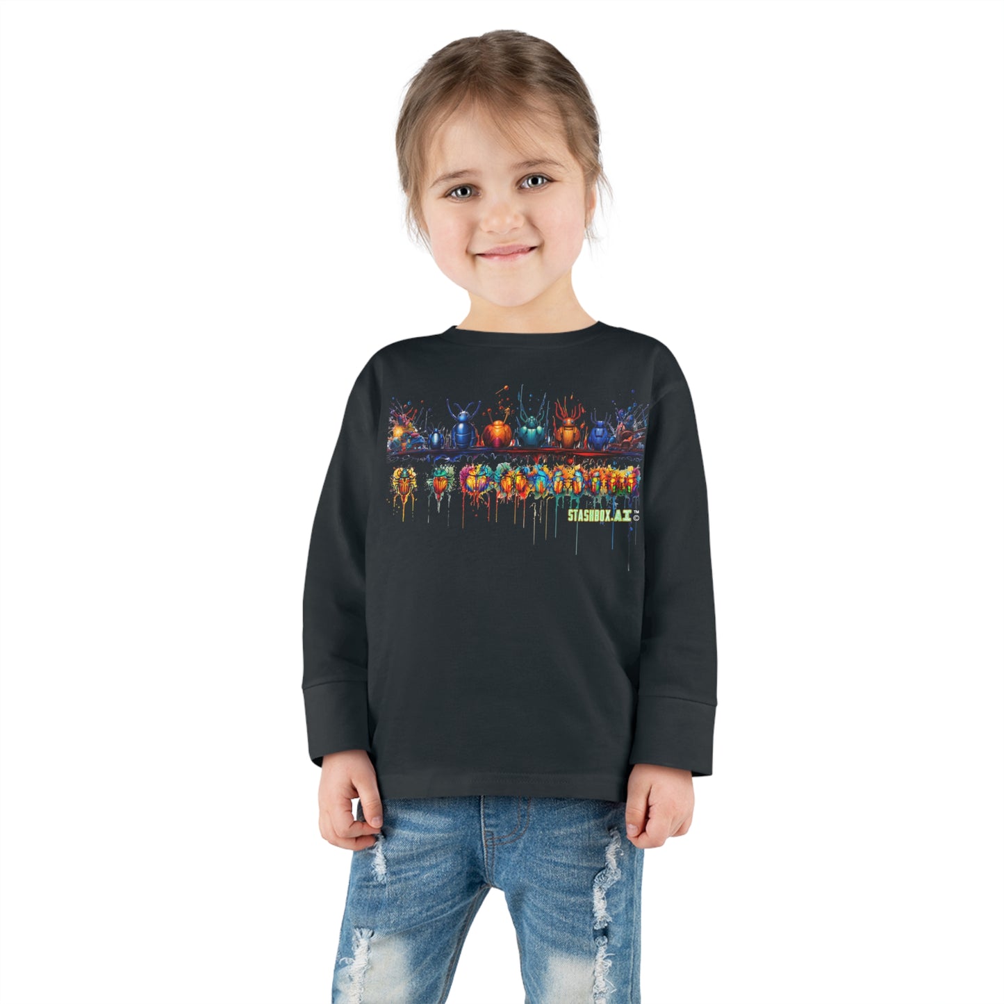 Toddler Long Sleeve Tee Colorful Fun Bugs 001 T-Shirt