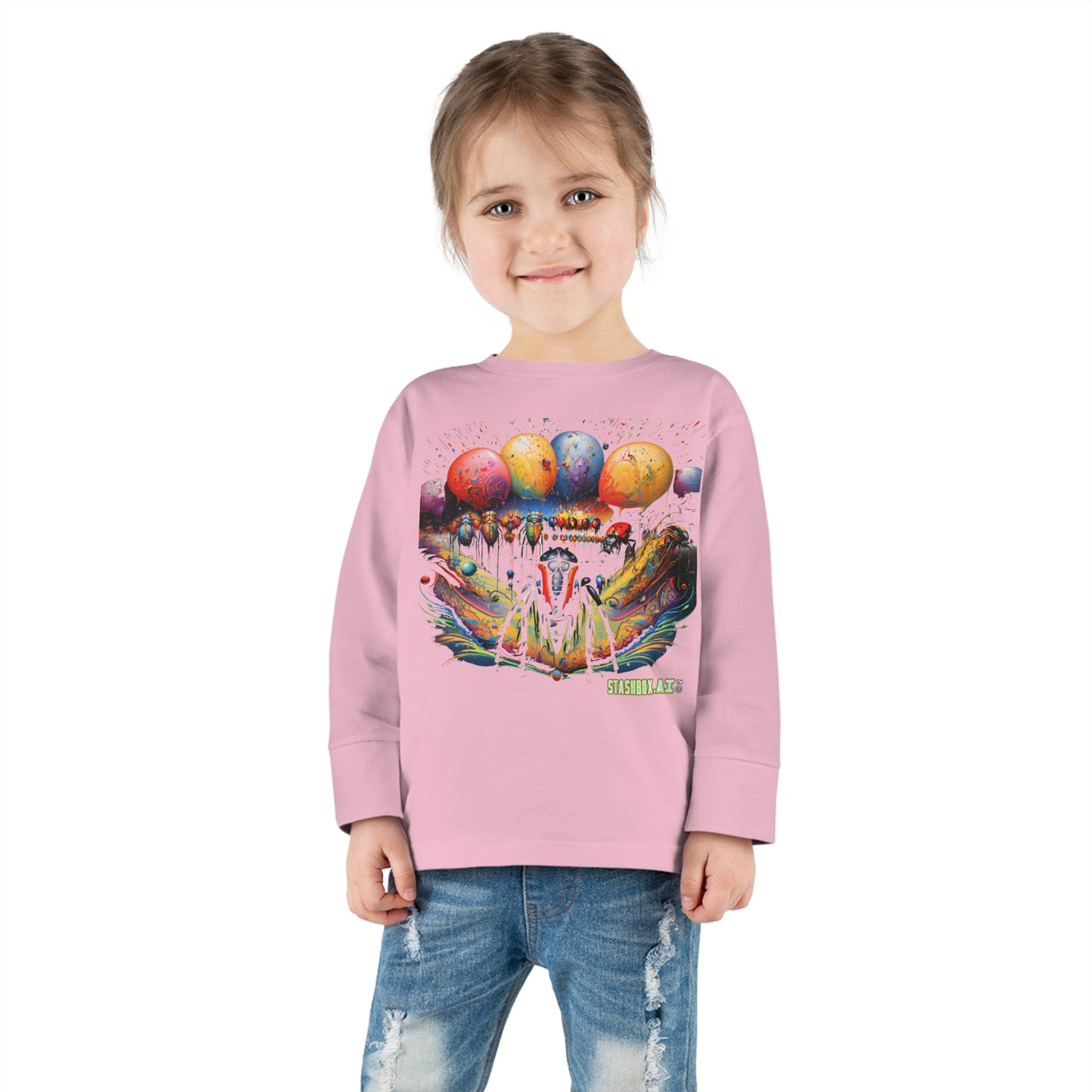 Toddler Long Sleeve Tee Colorful Fun Bugs 003 T-Shirt