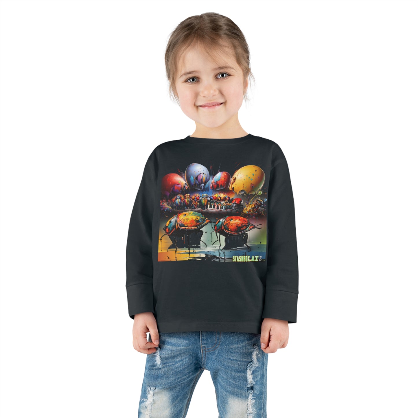 Toddler Long Sleeve Tee Colorful Fun Bugs 002 T-Shirt