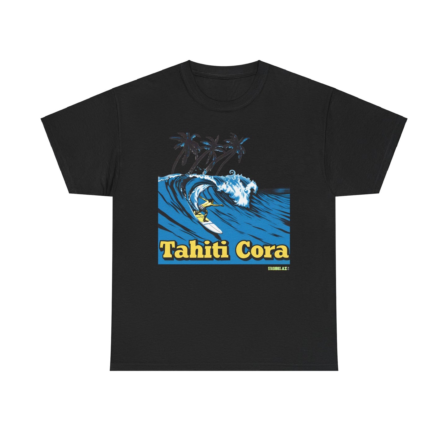 Unisex Heavy Cotton T-Shirt  Tahiti Cora Surfing Logo 002