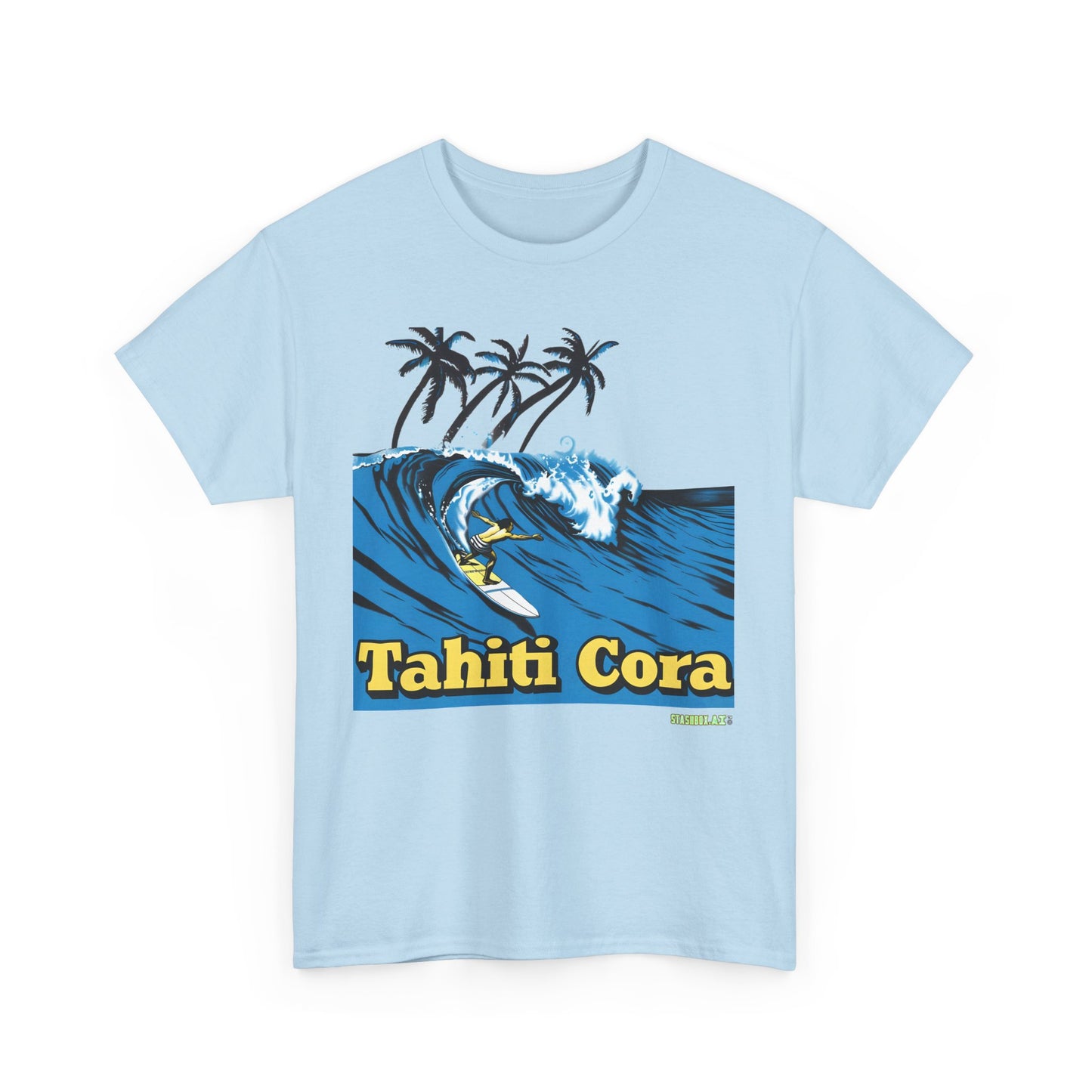 Unisex Heavy Cotton T-Shirt  Tahiti Cora Surfing Logo 002